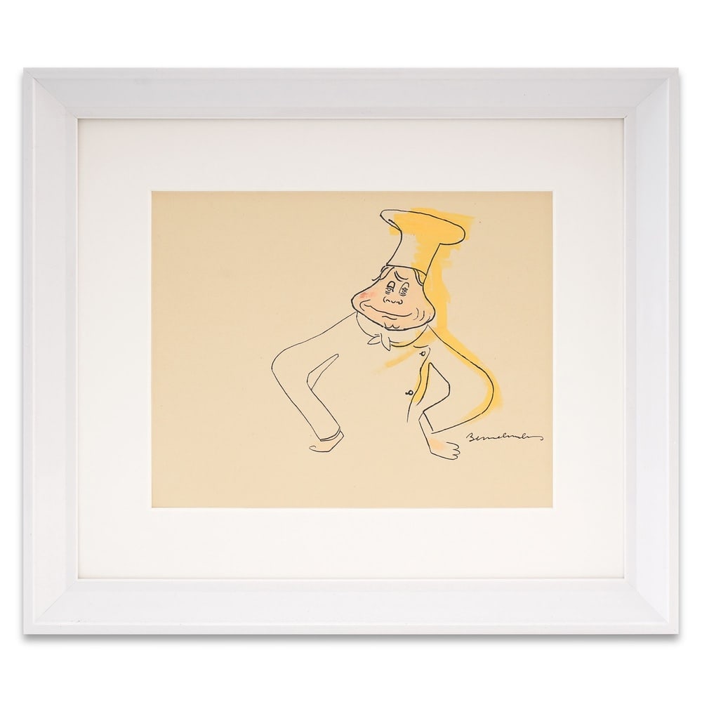 LUDWIG BEMELMANS SIGNED DRAWING: Image Dimensions: 10 1/8 x 8 1/8 in (25.7 x 20.6 cm) Framed Dimensions: 16 1/2 x 14 5/8 in (42 x 37 cm) Provenance and Authentication: According to the Letter of Authenticity (LOA) and Certificate of 