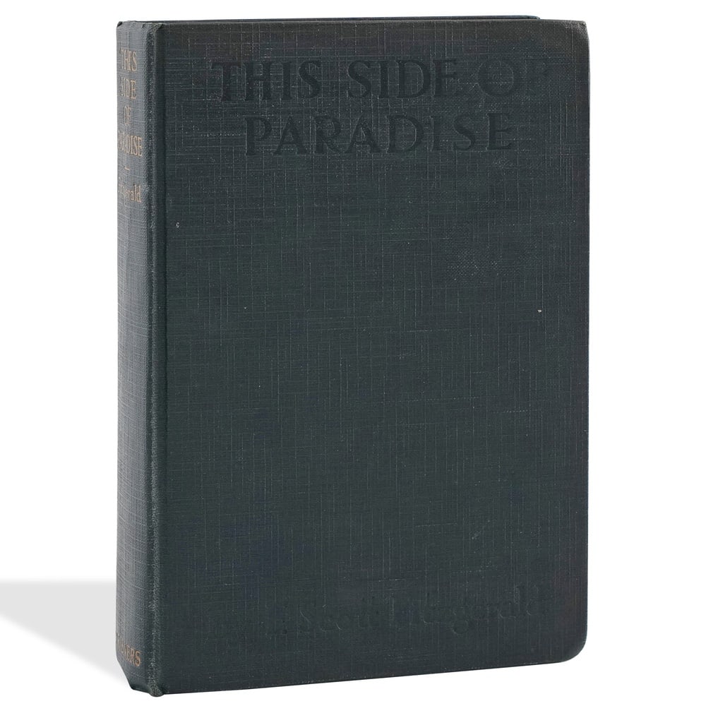 F. SCOTT FITZGERALD SIGNED "THIS SIDE OF PARADISE" BOOK: 5 3/8 x 7 3/4 in (13.6 x 19.8 cm) Provenance and Authentication: According to the Letter of Authenticity (LOA) and Certificate of Authenticity (COA) provided by the consignor, this collectible was sub
