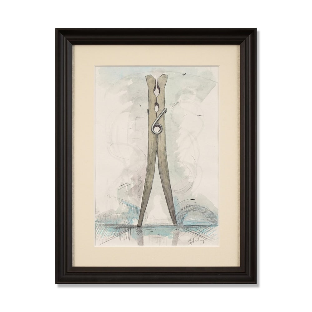 CLAES OLDENBURG (1929-2022), ATTRIBUTED TO, WATERCOLOR, GRAPHITE AND WAX CRAYON ON PAPER: Signed (lower right) Image Dimensions: 15 x 10 3/8 in (38 x 26.5 cm) Framed Dimensions: 20 7/8 x 16 3/8 in (53 x 41.5 cm) This painting comes with COA. Claes Oldenburg (1929-2022) was one of the most 