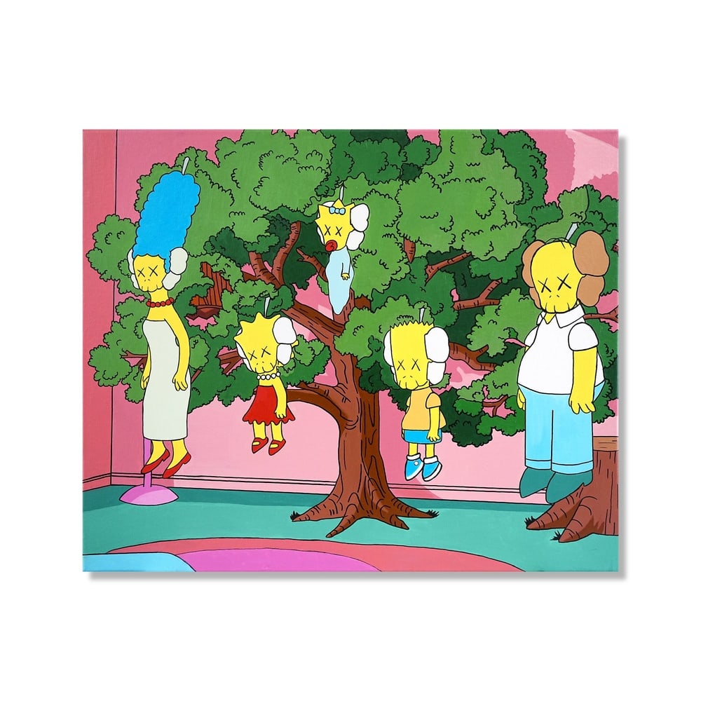 KAWS (B.1974), ATTRIBUTED TO, ACRYLIC ON CANVAS: Signed (verso) Image Dimensions: 23 5/8 x 28 3/4 in (60 x 73 cm) This painting comes with COA. KAWS remains one of the most influential and commercially recognizable figures in contemporary art,