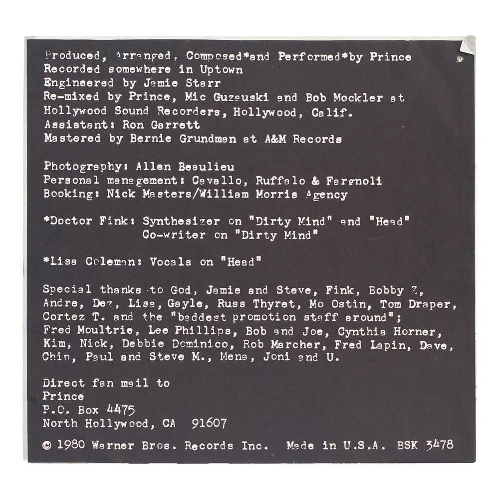 PRINCE SIGNED "DIRTY MIND" LP - 4