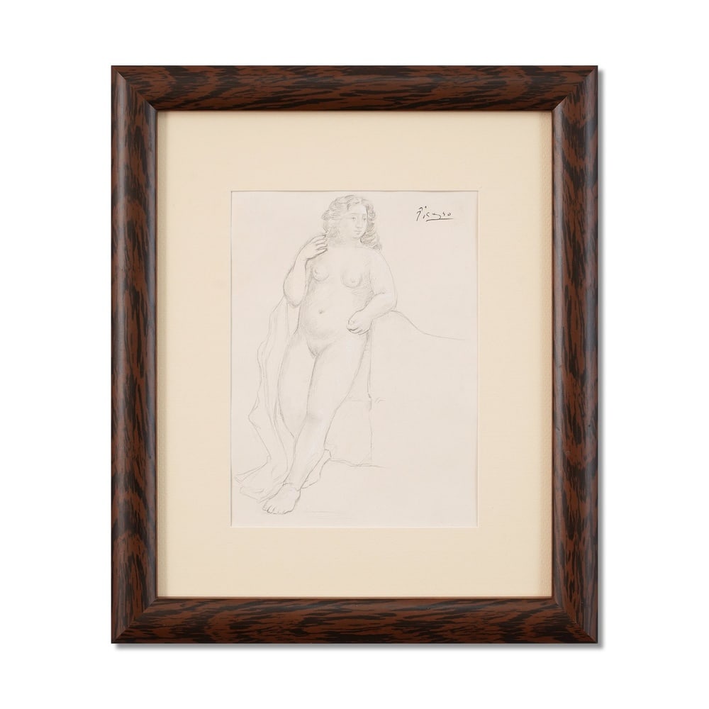 PABLO PICASSO (1881-1973), ATTRIBUTED TO, PENCIL ON PAPER: Signed (upper right) Image Dimensions: 8 5/8 x 6 1/4 in (22 x 15.9 cm) Framed Dimensions: 14 3/8 x 12 in (36.5 x 30.5 cm) This painting comes with COA. Pablo Picasso stands as one of the most transfor