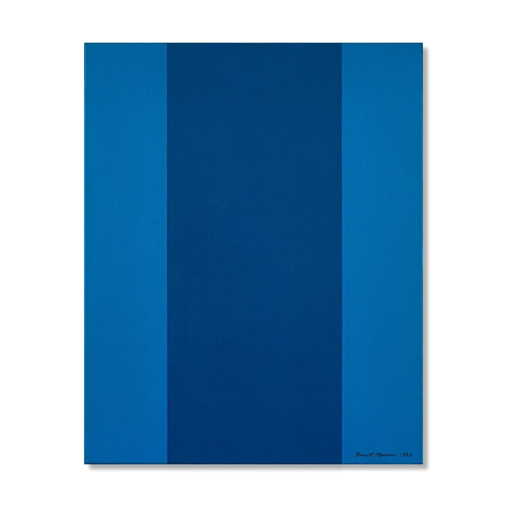 BARNETT NEWMAN (1905-1970), ATTRIBUTED TO, OIL ON CANVAS: Signed (lower right) Image Dimensions: 34 1/4 x 27 1/2 in (87 x 70 cm) This painting comes with COA. Barnett Newman remains one of the most influential and philosophically profound figures of postwar 