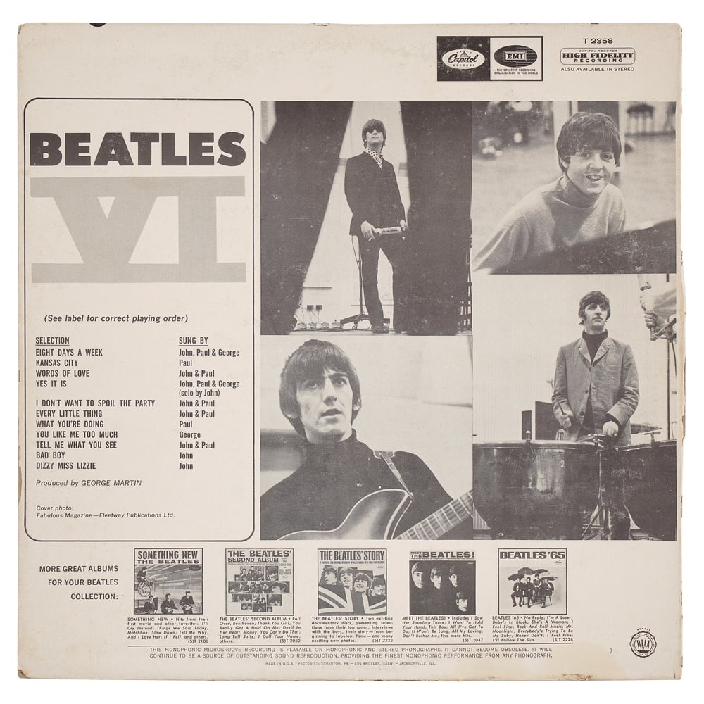 THE BEATLES FULLY SIGNED "BEATLES VI" LP - 2