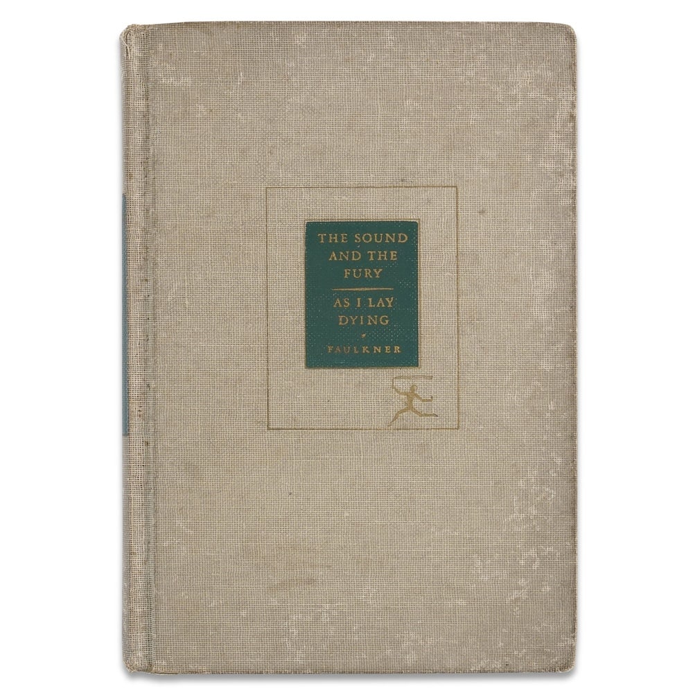 WILLIAM FAULKNER SIGNED THE SOUND AND THE FURY & AS I LAY DYING: 7 1/4 x 5 in (18.3 x 12.7 cm) Provenance and Authentication: According to the Letter of Authenticity (LOA) and Certificate of Authenticity (COA) provided by the consignor, this collectible was