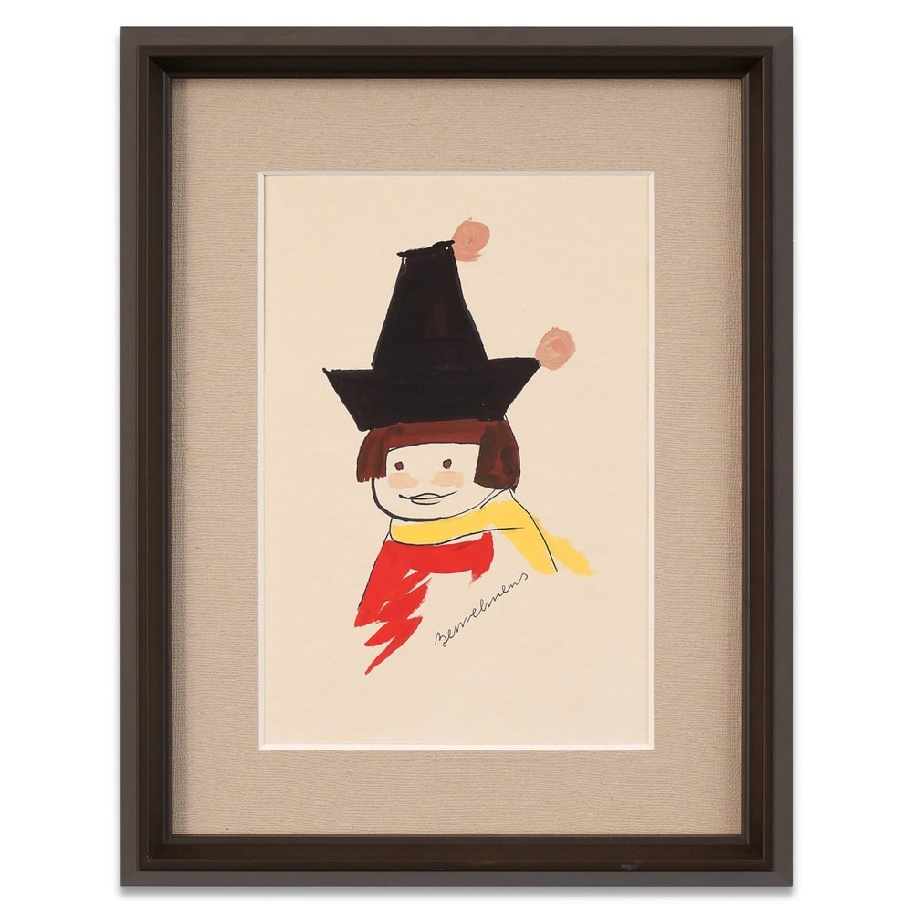 LUDWIG BEMELMANS SIGNED FIGURAL DRAWING: Image Dimensions: 11 x 7 1/4 in (28 x 18.5 cm) Framed Dimensions: 16 5/8 x 13 in (42.1 x 33 cm) Provenance and Authentication: According to the Letter of Authenticity (LOA) and Certificate of