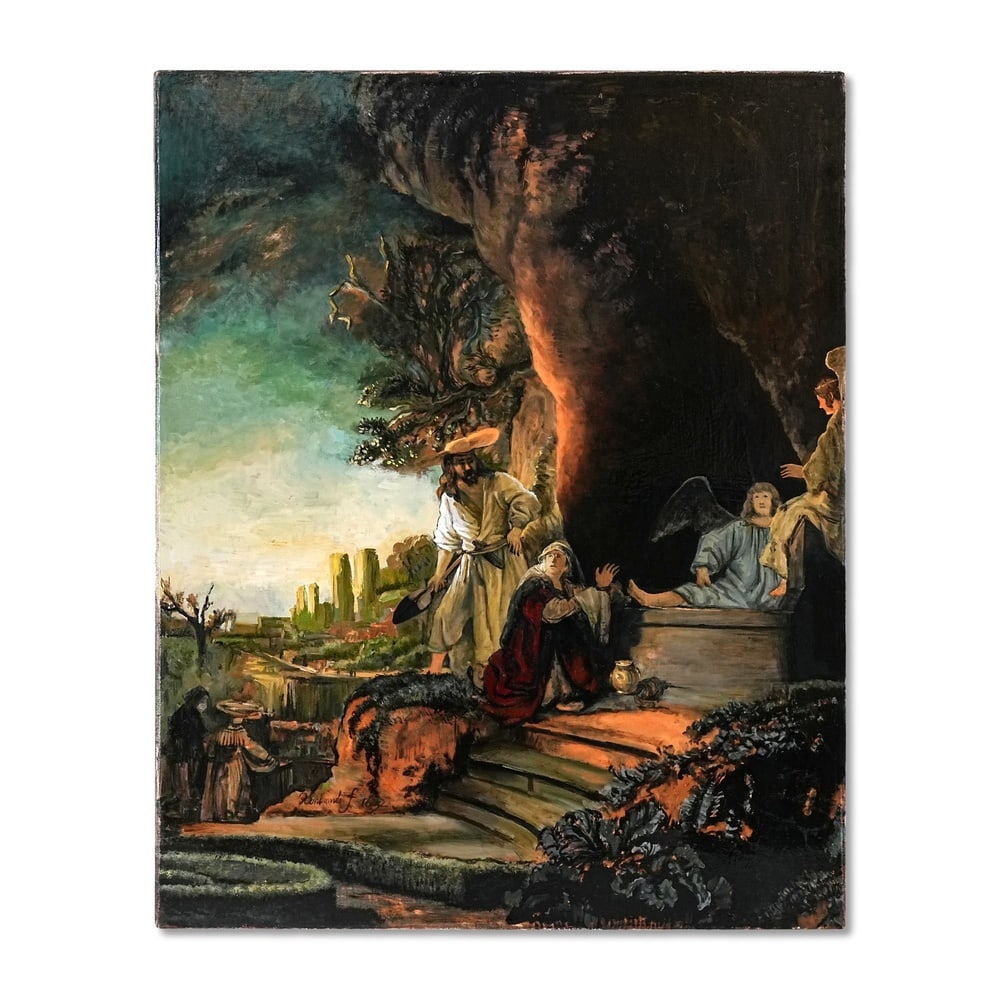 REMBRANDT VAN RIJN (1606-1669), ATTRIBUTED TO, OIL ON CANVAS: Signed (lower left) Image Dimensions: 25 5/8 x 20 1/2 in (65 x 52 cm) This painting comes with COA. Rembrandt van Rijn (1606-1669) stands among the greatest masters of the Dutch Golden Age, celebrated