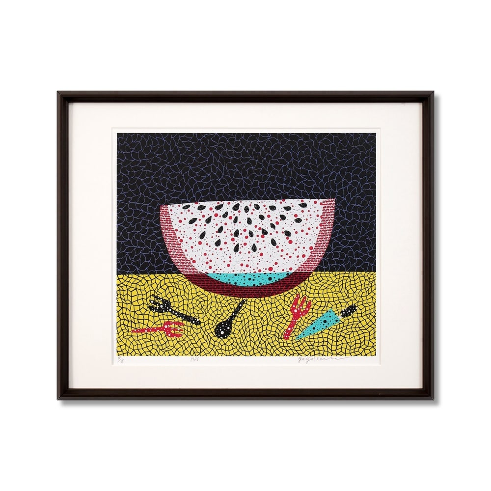 YAYOI KUSAMA (1929-2026), SILKSCREEN PRINT: Signed (lower right) Image Dimensions: 21 3/4 x 19 1/4 in (55.3 x 48.8 cm) Framed Dimensions: 30 3/4 x 25 1/4 in (78 x 64 cm) Yayoi Kusama (b. 1929) stands as one of the most iconic and influential