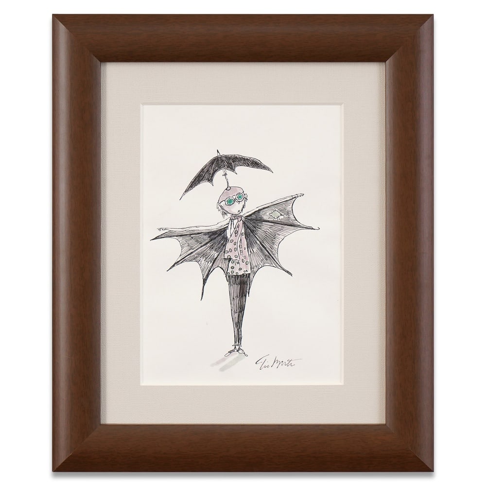 TIM BURTON HAND-DRAWN AND SIGNED GOTHIC CHARACTER DRAWING (1 of 1)