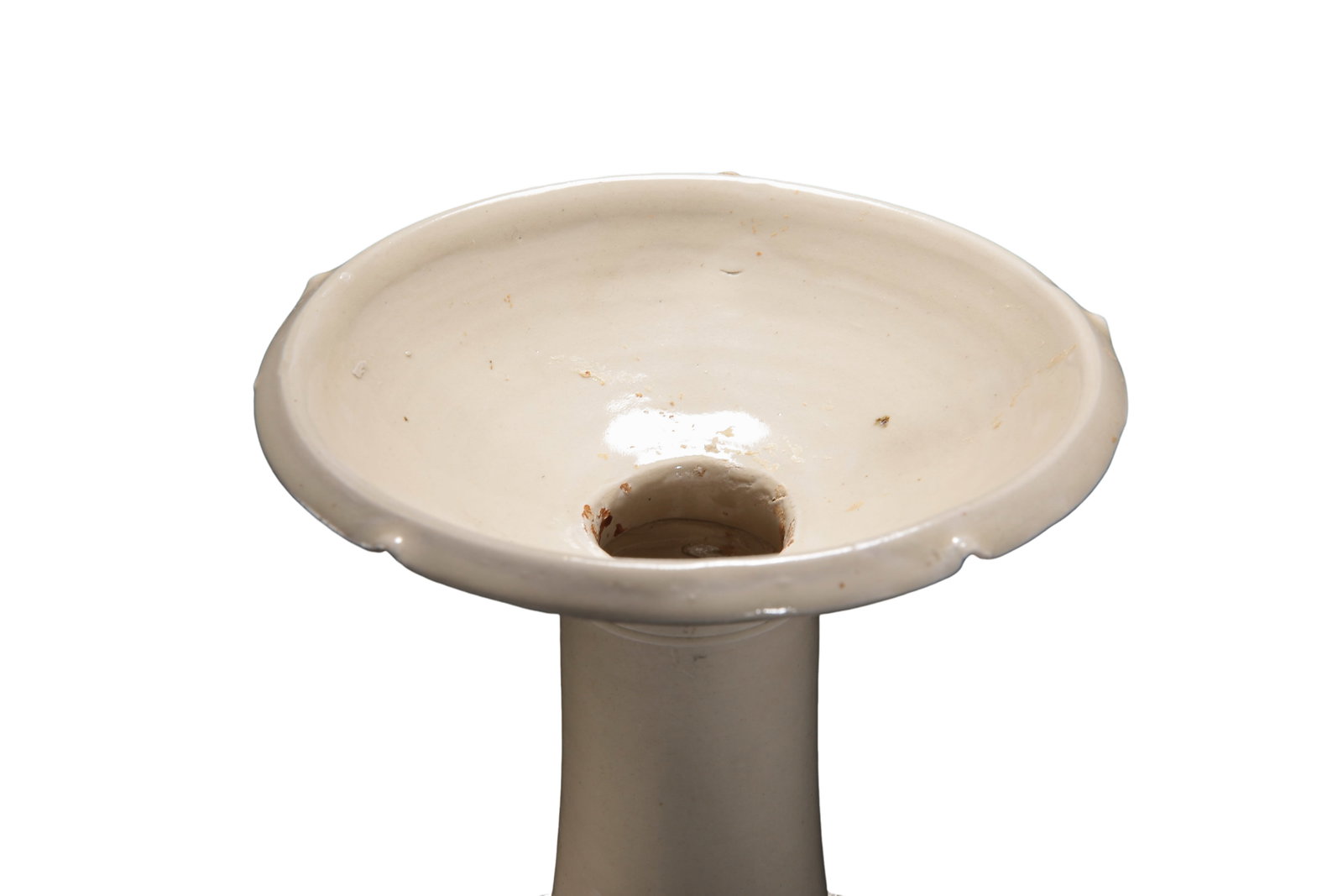 Liao?Ding?Ware White?Glazed Flower?Mouthed Long?Neck Vase - 4