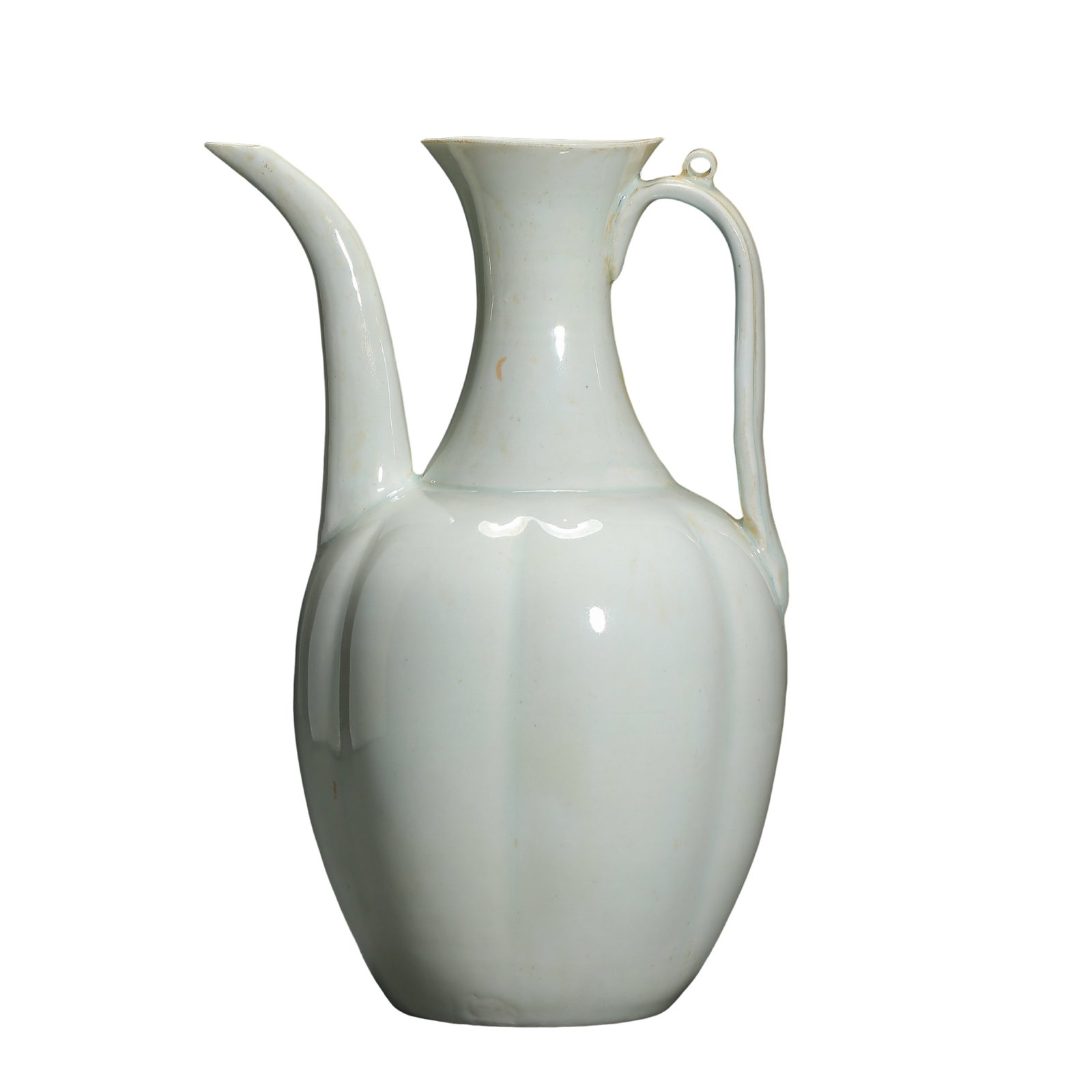 Northern Song Dynasty Qingbai Glazed Lobed Ewer, Hutian Kiln, 11th–12th Century: Dimensions: Height: 24 cm (9.45 in); Maximum Width: 15 cm (5.91 in); Century: 11th–12th Century?Condition & Provenance: Preserved in excellent condition with no cracks, breaks, or repairs. The elega
