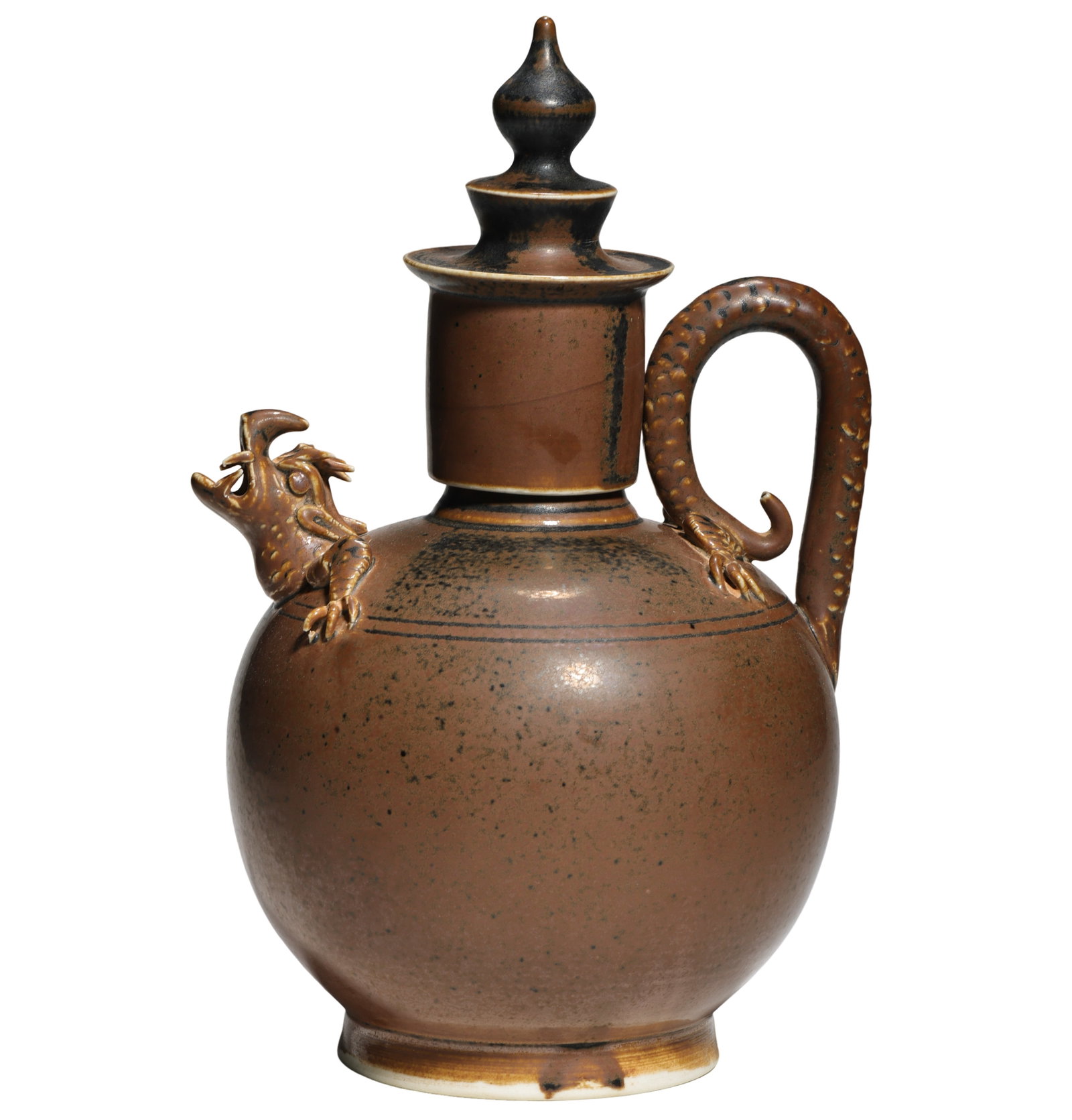 Song Dynasty (12th Century) Qingbai Glazed Dragon-Handled Ewer with Sculpted Dragon Spout: Dimensions: Height 22.5 cm (8.9 in / 0.74 ft), Body diameter 15 cm (5.9 in / 0.49 ft), 12th CenturyCondition & Provenance: Good overall condition with natural glaze crazing, preserved original form, a