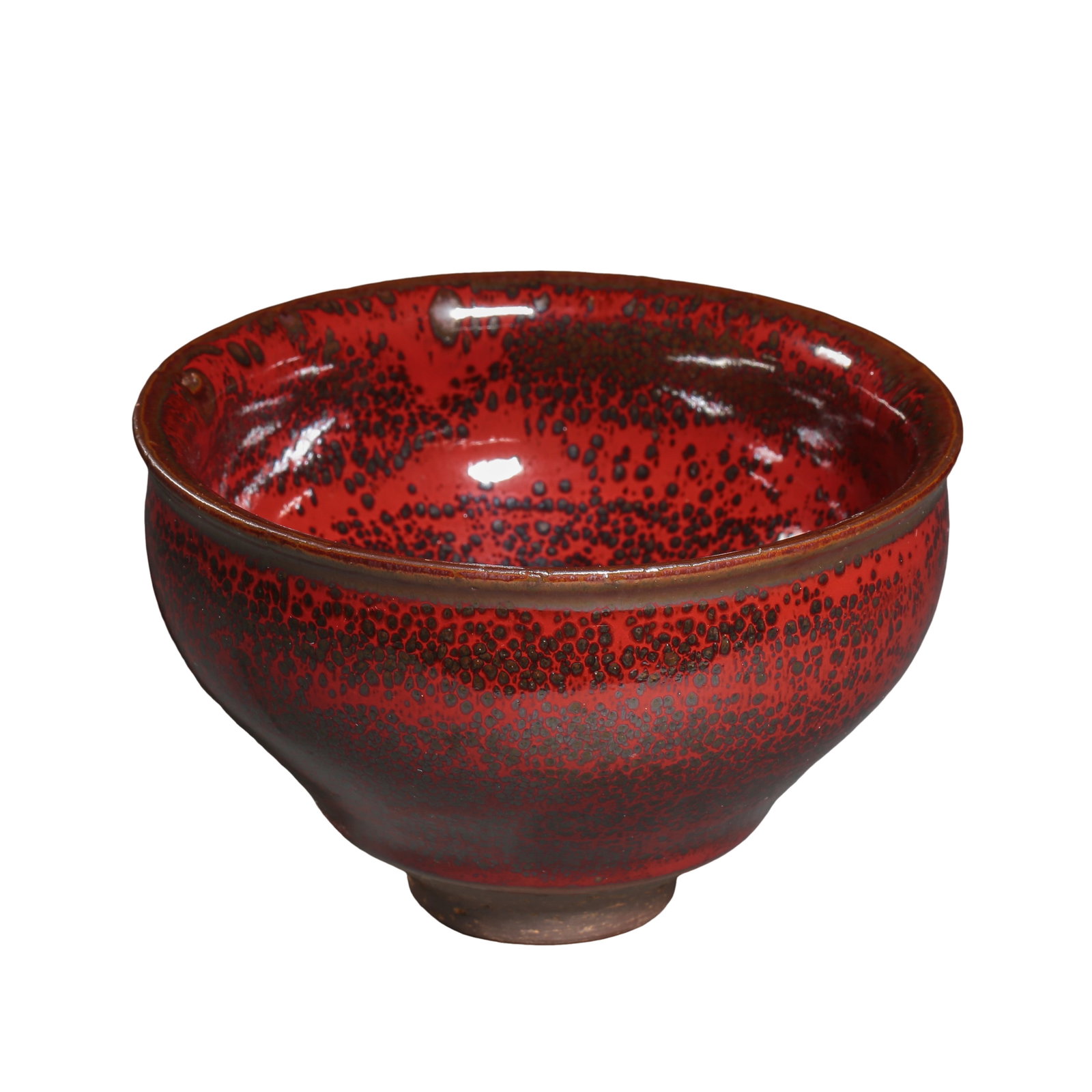 Song Dynasty (12th Century) Jian Kiln Red Glazed “Gong Yu?? Marked Partridge Feather Pattern: Dimensions: Diameter 13 cm (5.1 in / 0.42 ft), Height 8.5 cm (3.3 in / 0.28 ft), 12th CenturyCondition & Provenance: Good overall condition with well-preserved form, naturally aged glaze surface, clea