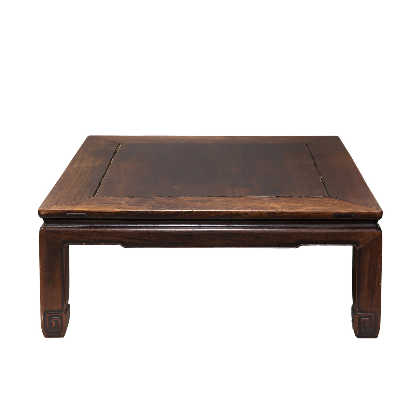 Late Ming Dynasty Huanghuali Square Kang Table with Waist Construction and Inward-Curved Scroll Feet (1 of 5)