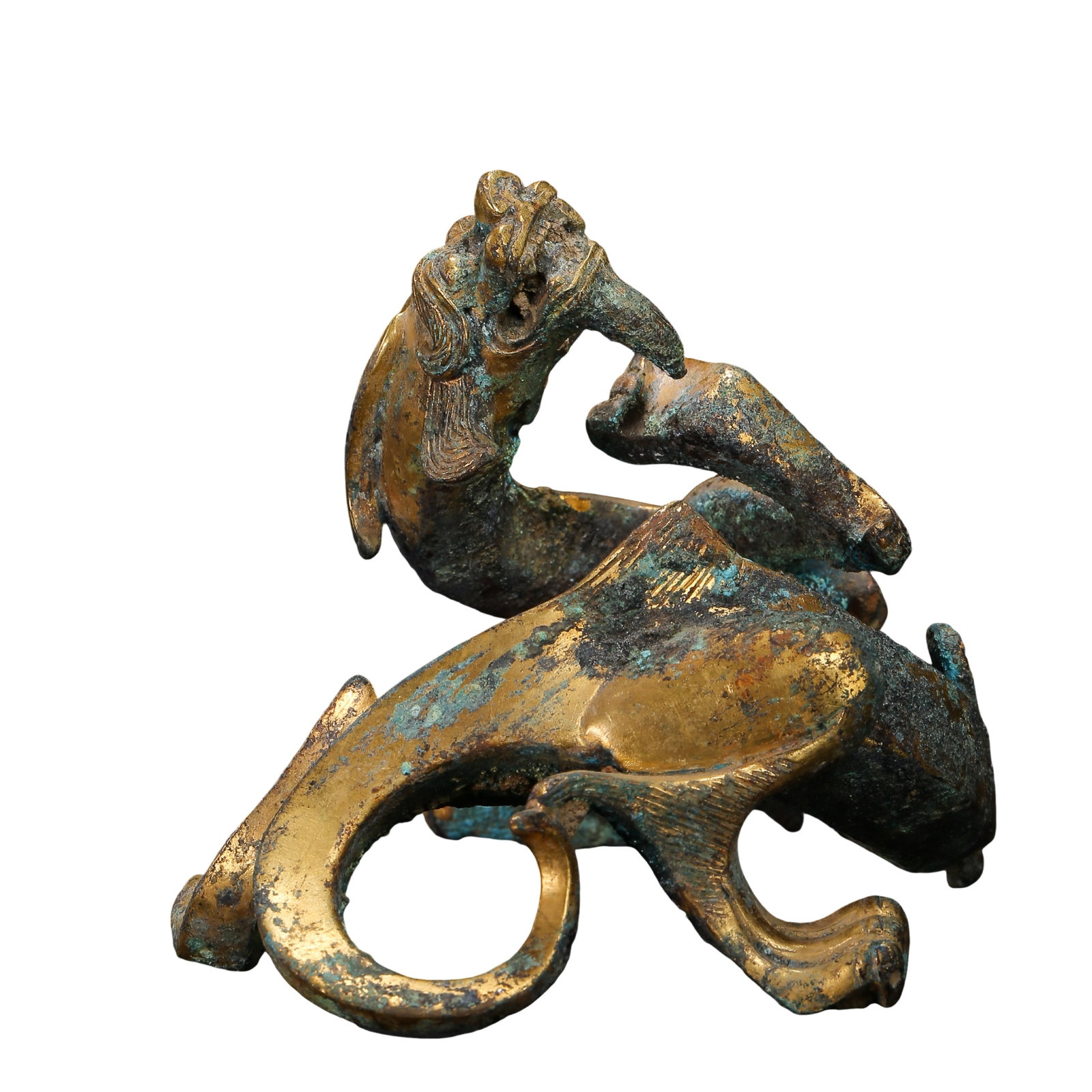 Warring?States Period Gilt?Bronze Chilong Ornament (1 of 11)