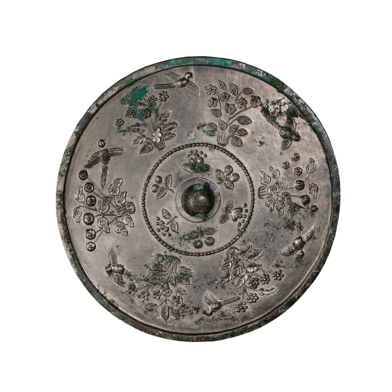 Tang Dynasty Bronze Eight-Lobed Mirror with Flower, Bird & Fruit Relief, Tang Dynasty, 7th–10th (1 of 10)