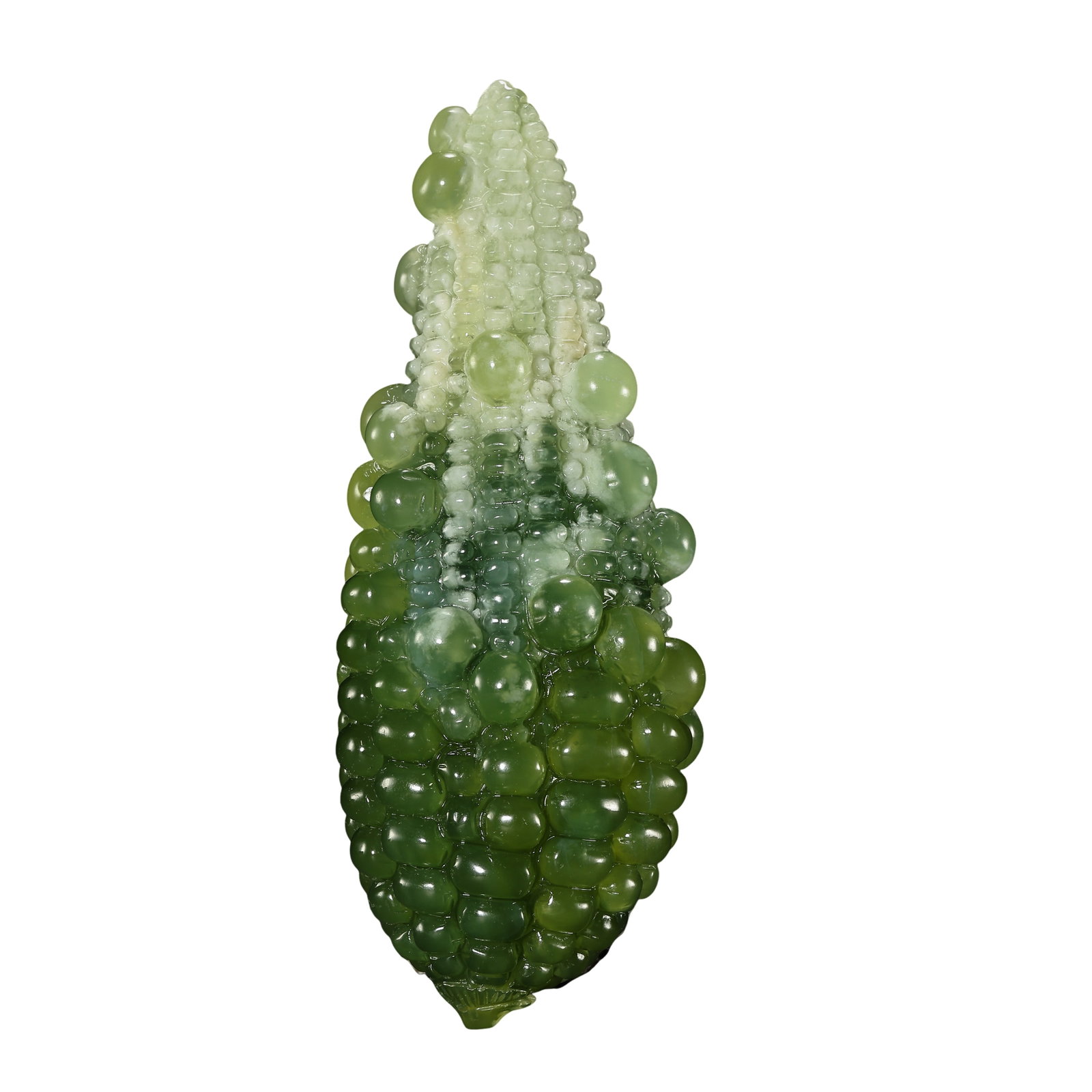 Serpentine Jade Multi-Seed Corn Sculpture Ornament, Modern Period, 20th–21st Century: Measurements: Height 13cm(5.12in), Width 5.5cm(2.17in), Weight 283gCondition & Provenance: Fully carved from one solid natural serpentine jade stone, no cracks, repairs, artificial dye or resin
