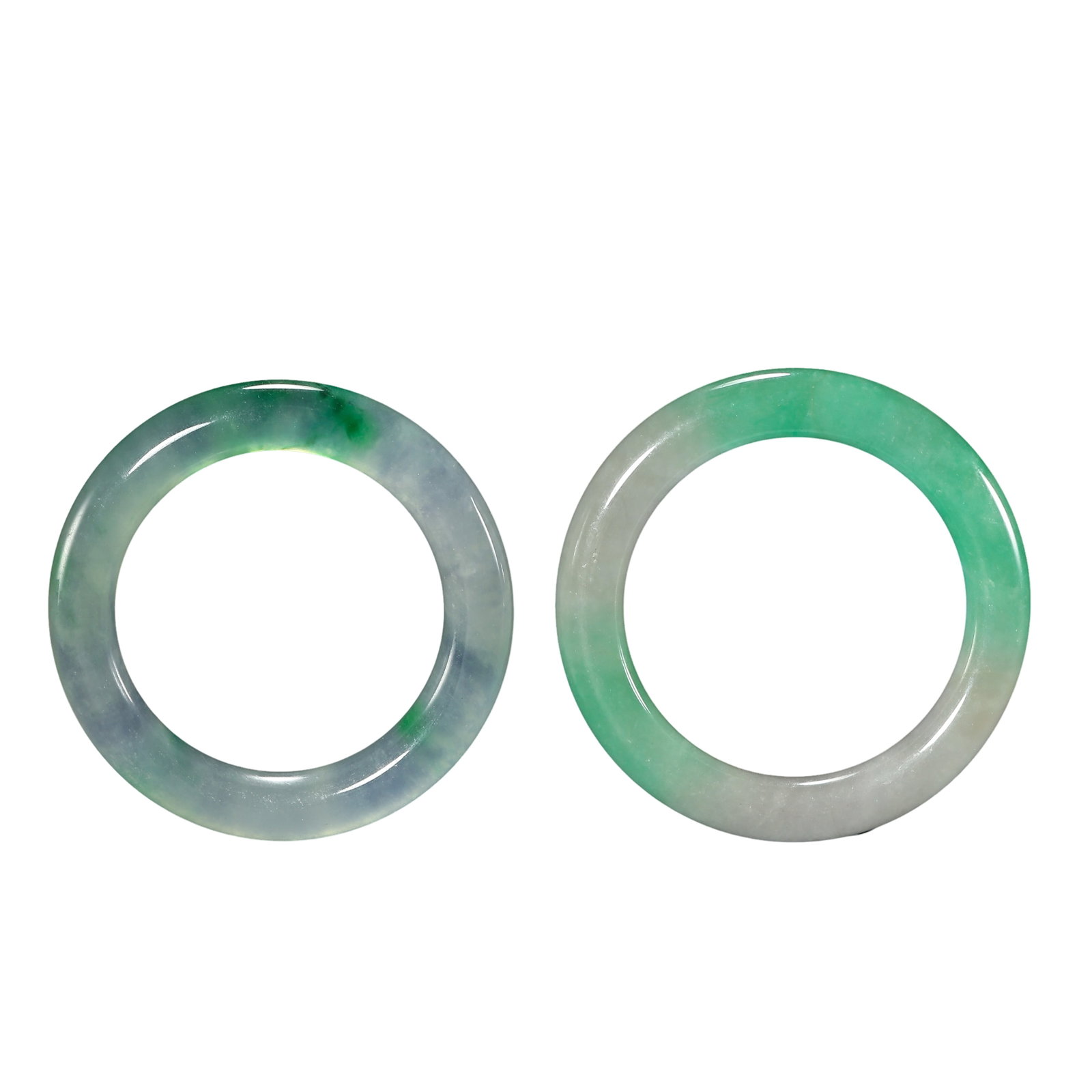 High Ice Floating Green Jadeite Bangles Pair, Modern Era, 20th–21st Century (1 of 11)