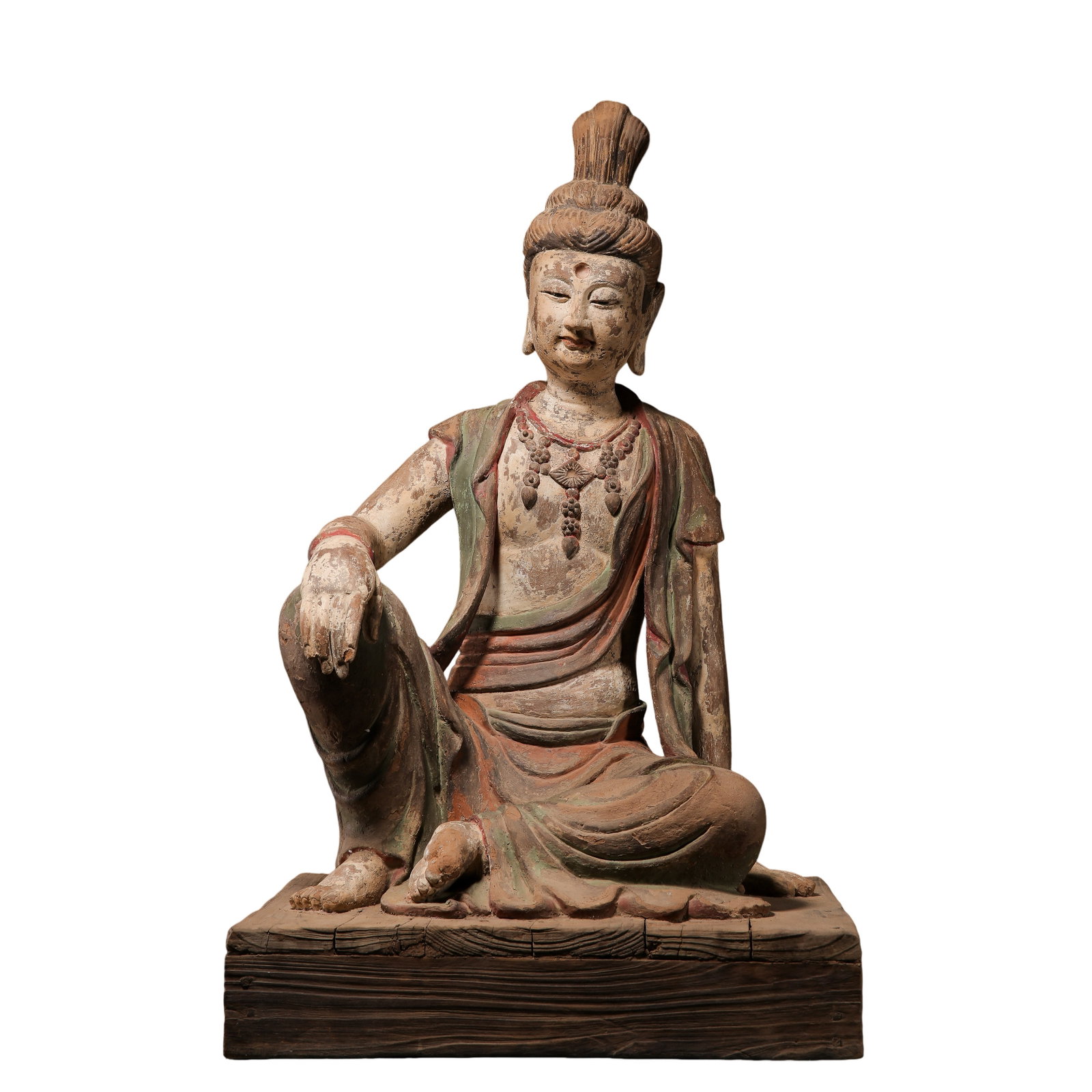 Song?Dynasty Painted Clay Sculpture Seated Water?Moon Guanyin (1 of 14)
