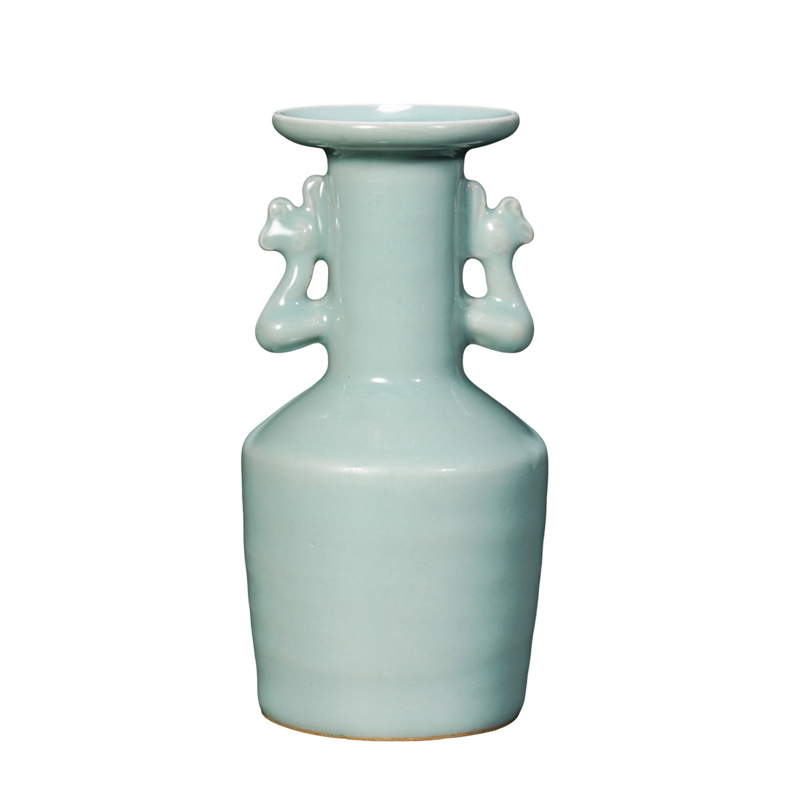 Longquan Kiln Pink Celadon Phoenix-Eared Vase with Flared Rim, Southern Song Dynasty, 12th-13th: Measurements: Rim diameter 6.4cm(2.52in), overall height 16cm(6.30in), Southern Song Dynasty, 12th-13th CenturyCondition & Provenance: The vase is fully intact with no cracks, chips, restorations or g