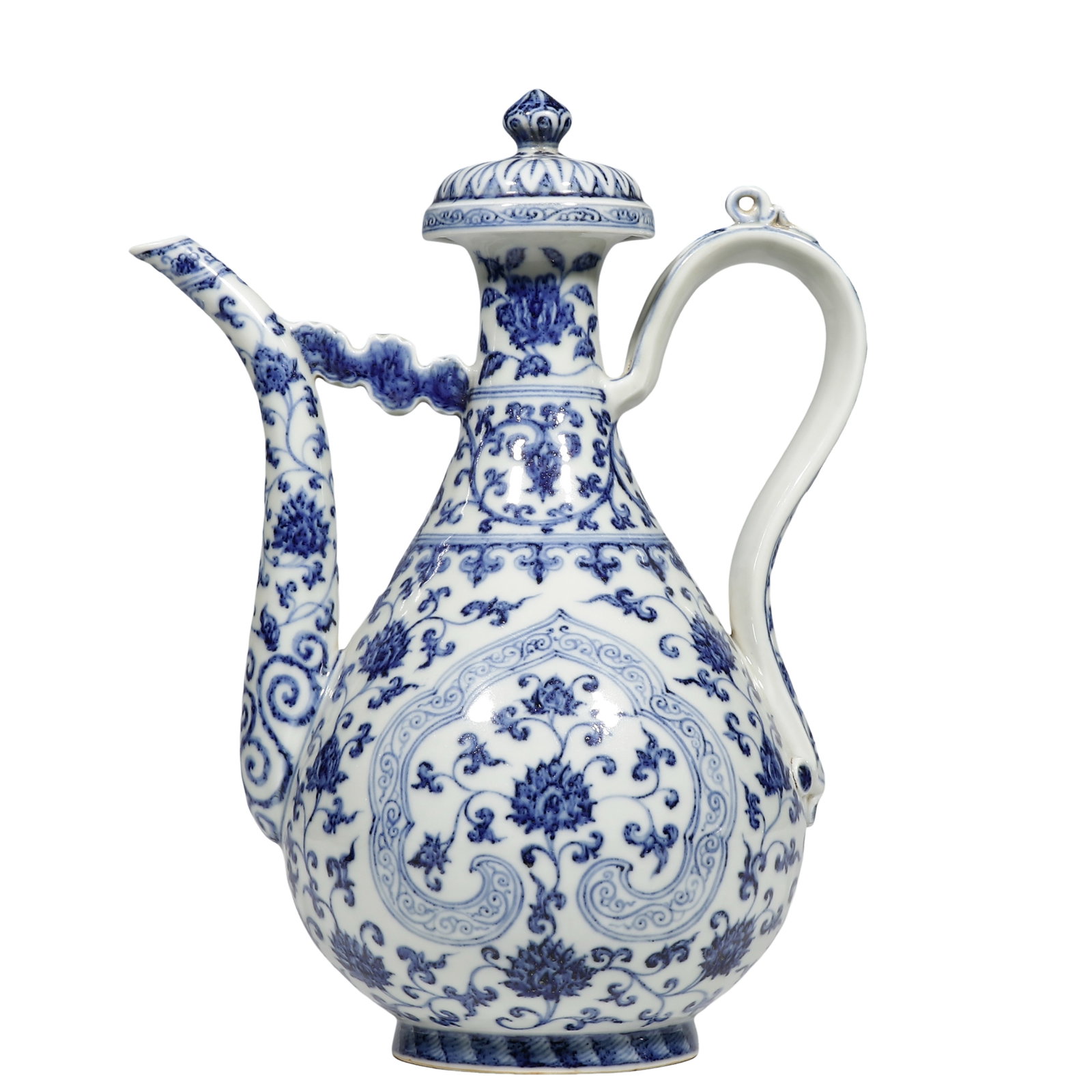 Ming Yongle Blue?and?White Ewer with Interlocking Lotus Scrolls, Ming Dynasty (1 of 6)