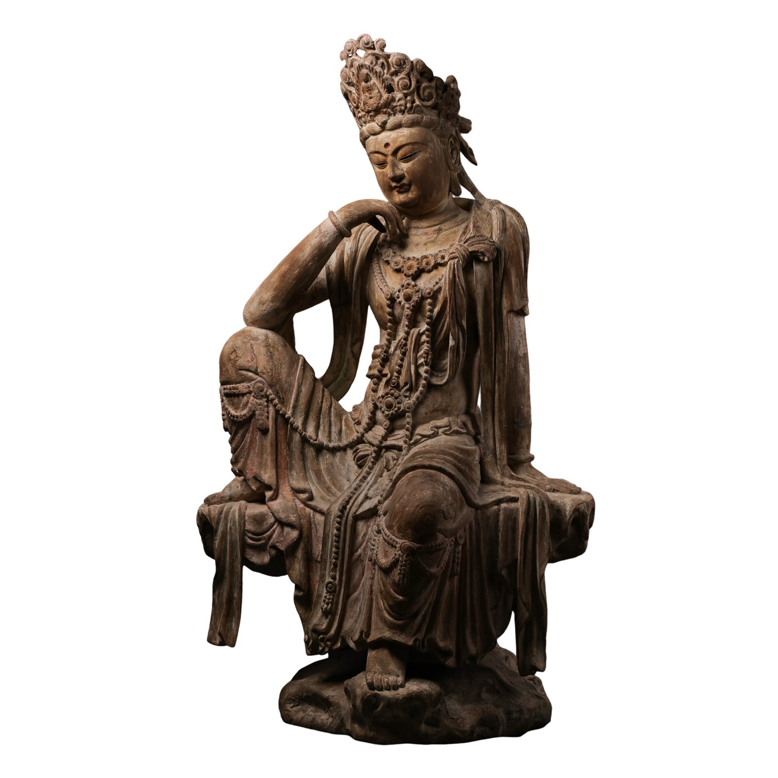 Painted Wood Carved Water-Moon Guanyin Statue, Song Dynasty,12th-13th Century Song Dynasty (1 of 15)