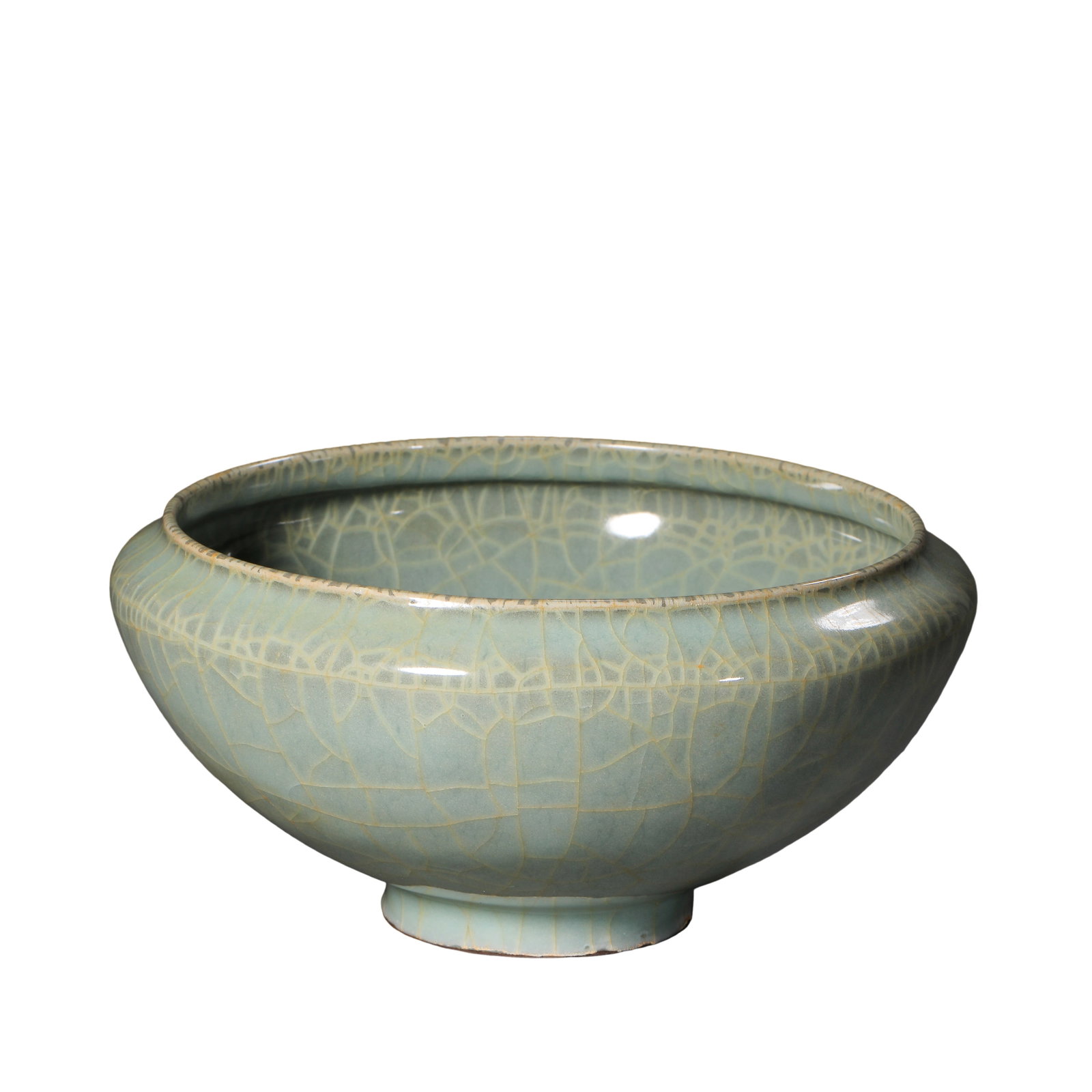 Longquan Kiln Guan?Style Celadon Gold?Thread Crackle Bowl?Shaped Washer, Song Dynasty (1 of 10)
