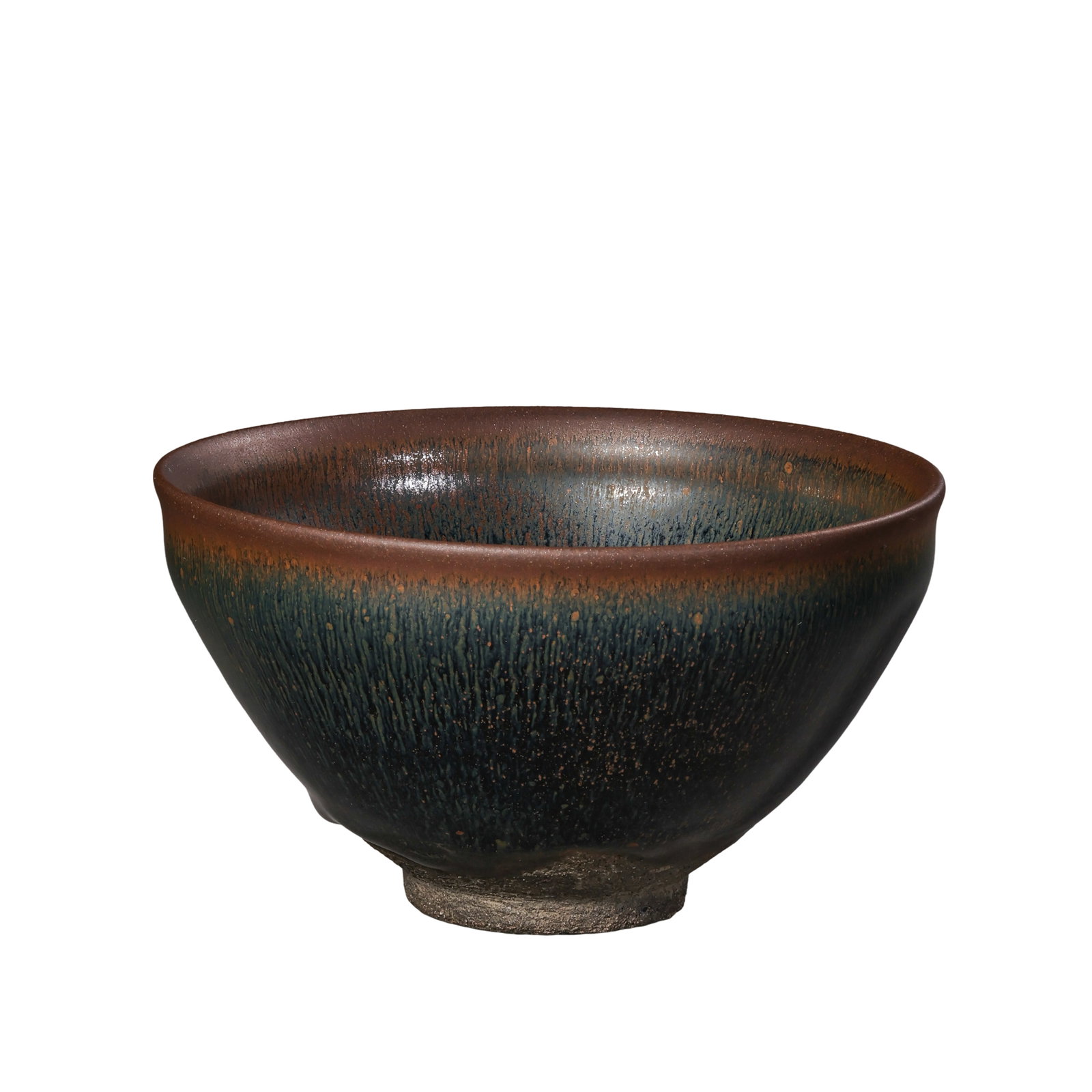 Jian?Yao “Gong Yu?? Mark Hare?Fur Glaze Tea Bowl, Song Dynasty: Measurements: Rim diameter 12.6cm (4.96 inches), height 7cm (2.76 inches),10th?13th century Song?dynasty imperial?tribute Jian ware tea bowlCondition & Provenance: The bowl is fully intact, free of cr