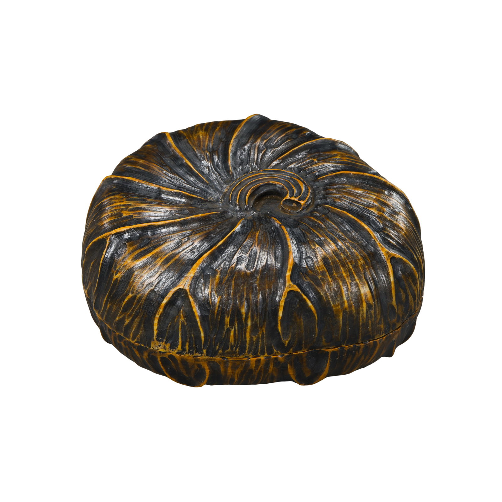 Solid Boxwood Carved Lotus Pod Inkstone Case Matched with Tao River Stone Lotus Scholar Inkstone,: Measurements: Width 9.5cm (3.74 inches), height 4cm (1.57 inches), total weight 590g, 17th–19th century Qing scholar desk curiosCondition & Provenance: The boxwood case is fully intact with no split