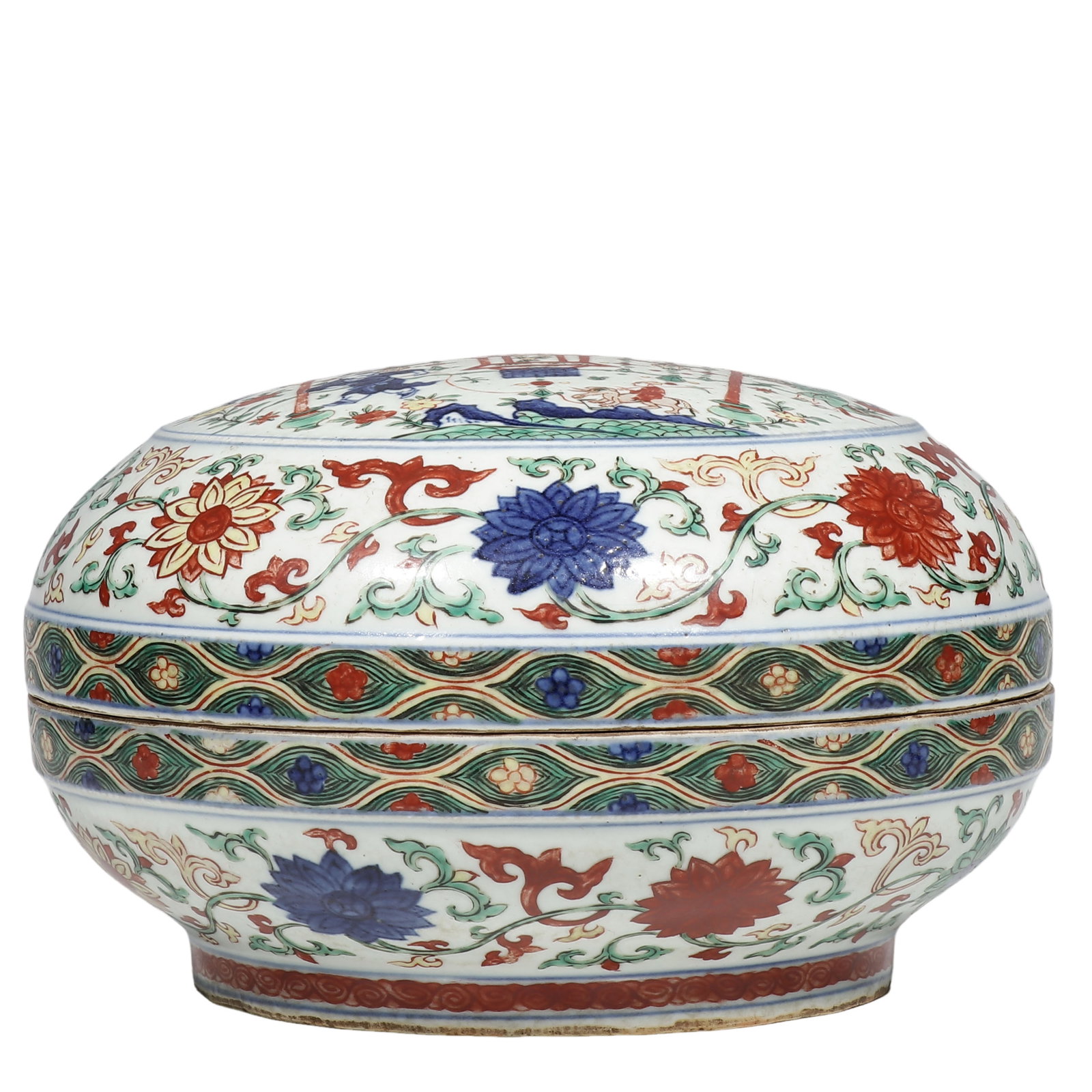 Ming Wanli Period Wucai Circular Box With Lantern?Festival Boys?at?Play Motif (1 of 6)