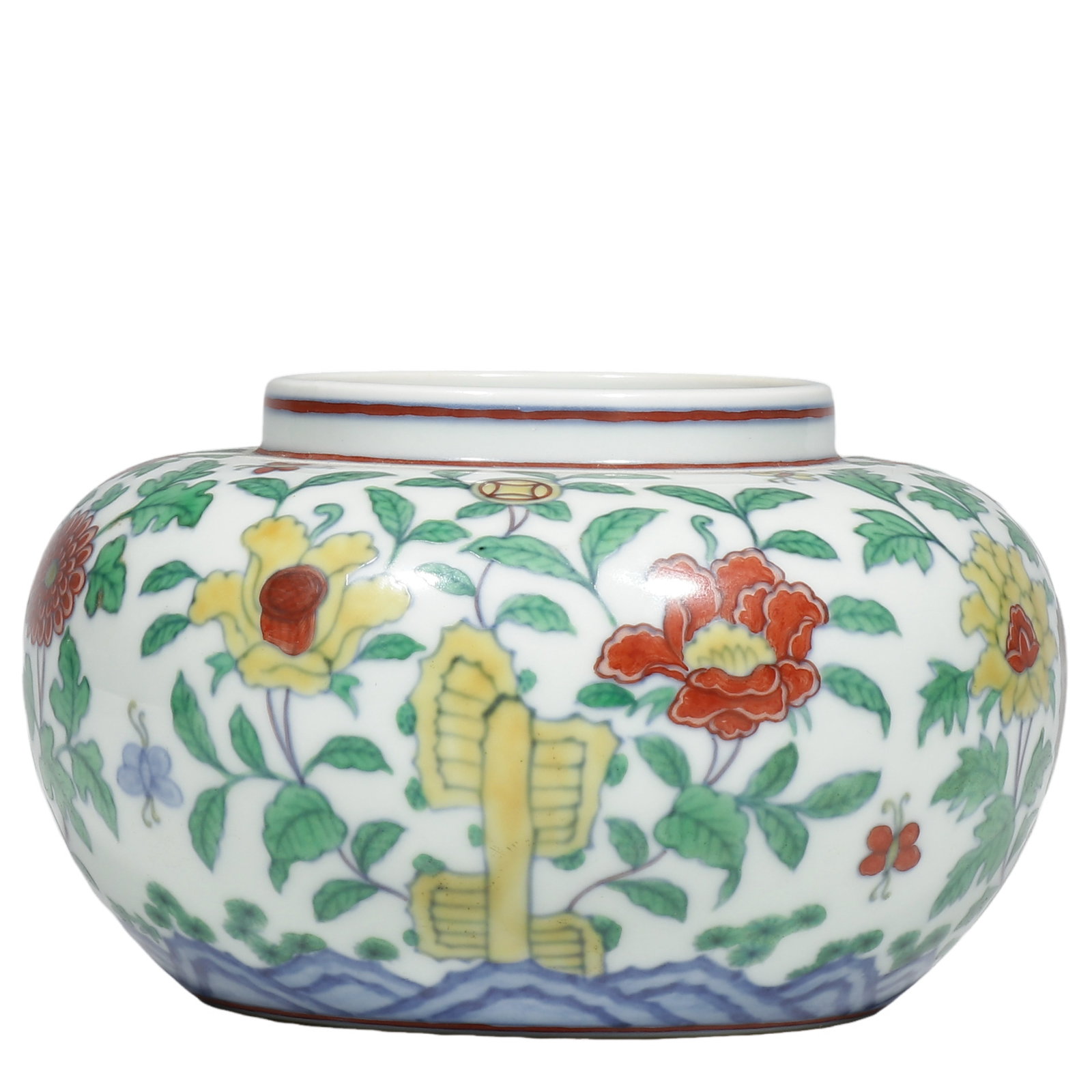 Ming Chenghua Period Doucai Water Pot With Flower?And?Rock Motif (1 of 6)