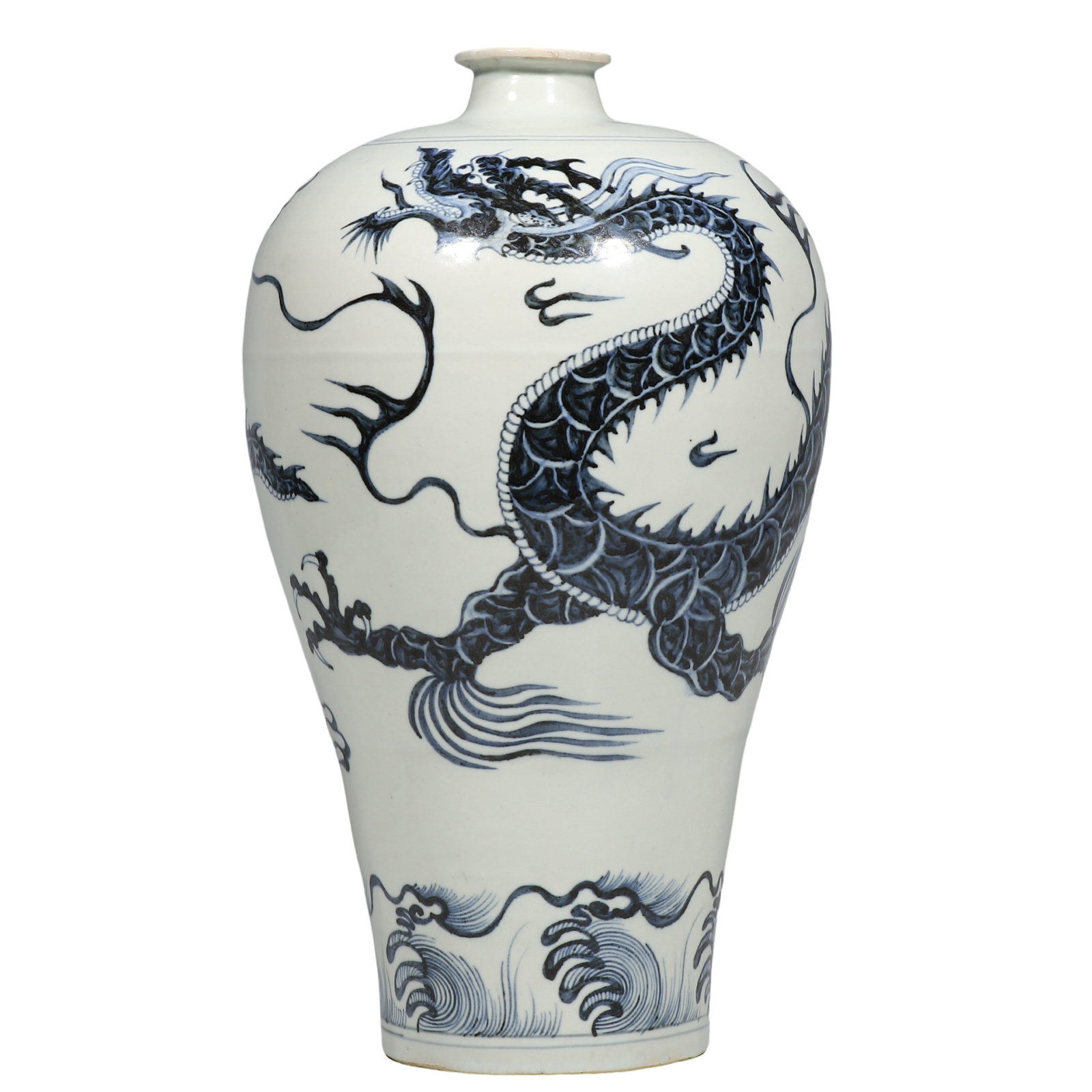Yuan Dynasty Blue?and?White Dragon Cloud Meiping Vase (1 of 6)