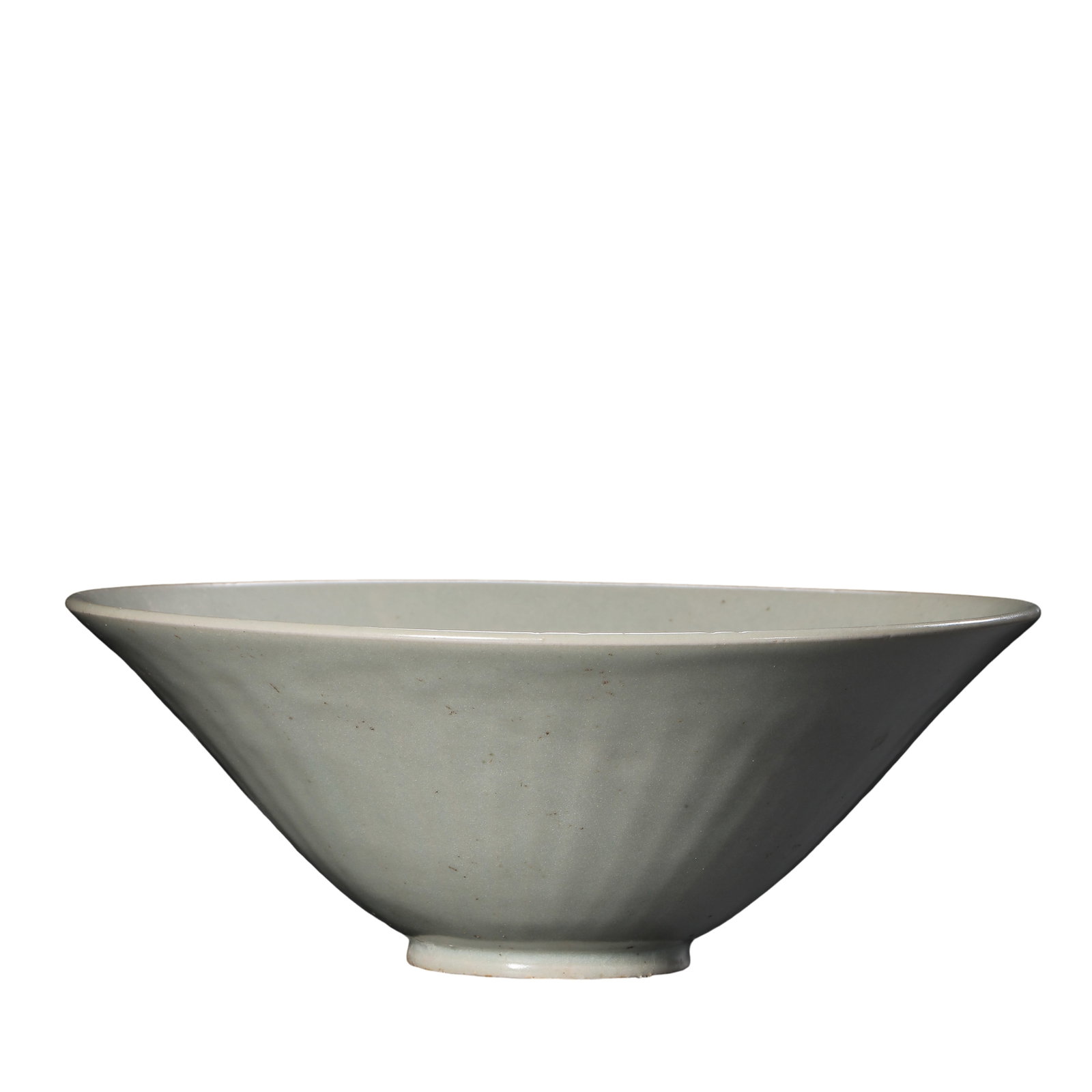 Song Dynasty Yaozhou Kiln Celadon Large Conical Bowl with Carved Mythical Beast and Peony Motif: Dimensions?Diameter 20.5cm (8.07 in), Height 7.8cm (3.07 in), 10th?13th Century A.D.Condition & Provenance?The bowl is fully intact. Faint wear is visible on rim from ancient handling. Tiny dark speck