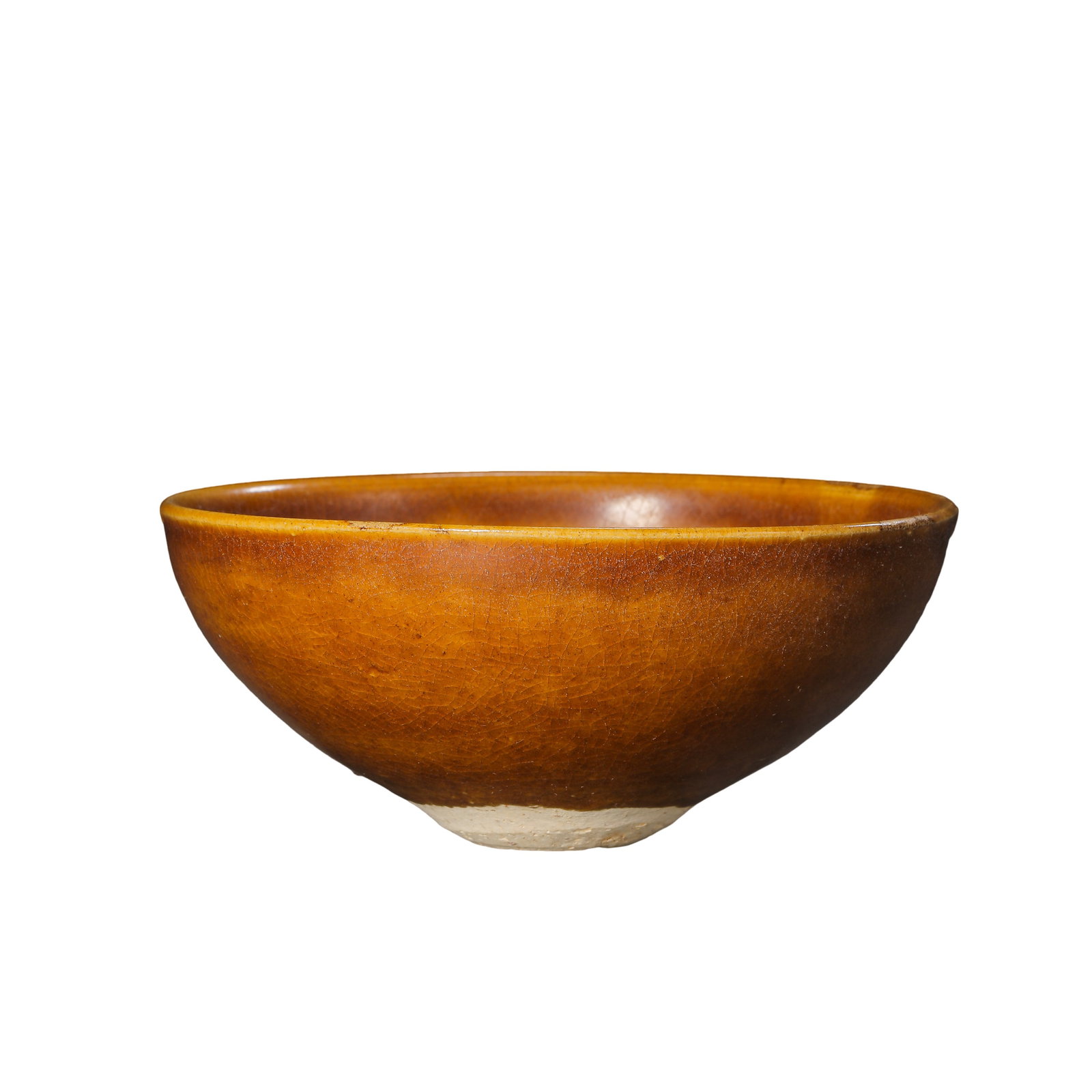 Song Dynasty Jizhou Kiln Mustard?Yellow Glazed Deep Bowl with Carved Lotus Motifs (10th?13th: Dimensions?Mouth Diameter 11.2cm (4.41 in), Height 4.7cm (1.85 in), 10th?13th Century A.D.Condition & Provenance?The bowl is complete without penetrating cracks. Minor ancient nicks along rim are age?