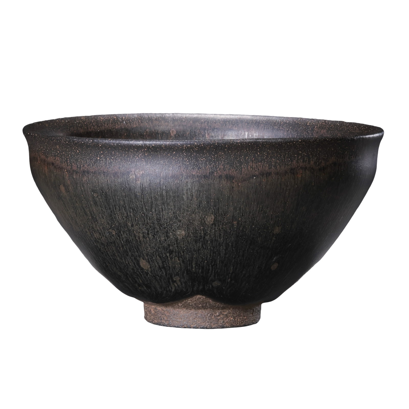 Song Dynasty Jian Kiln Silver-Blue Hare-Fur Glazed Conical Tea Bowl (10th-13th Century A.D.): Dimensions?Mouth Diameter 12.7cm (5.00 in), Overall Height 7.1cm (2.80 in), 10th-13th Century A.D.Condition & Provenance?The bowl is entirely intact without cracks, chips or restorations, only faint n