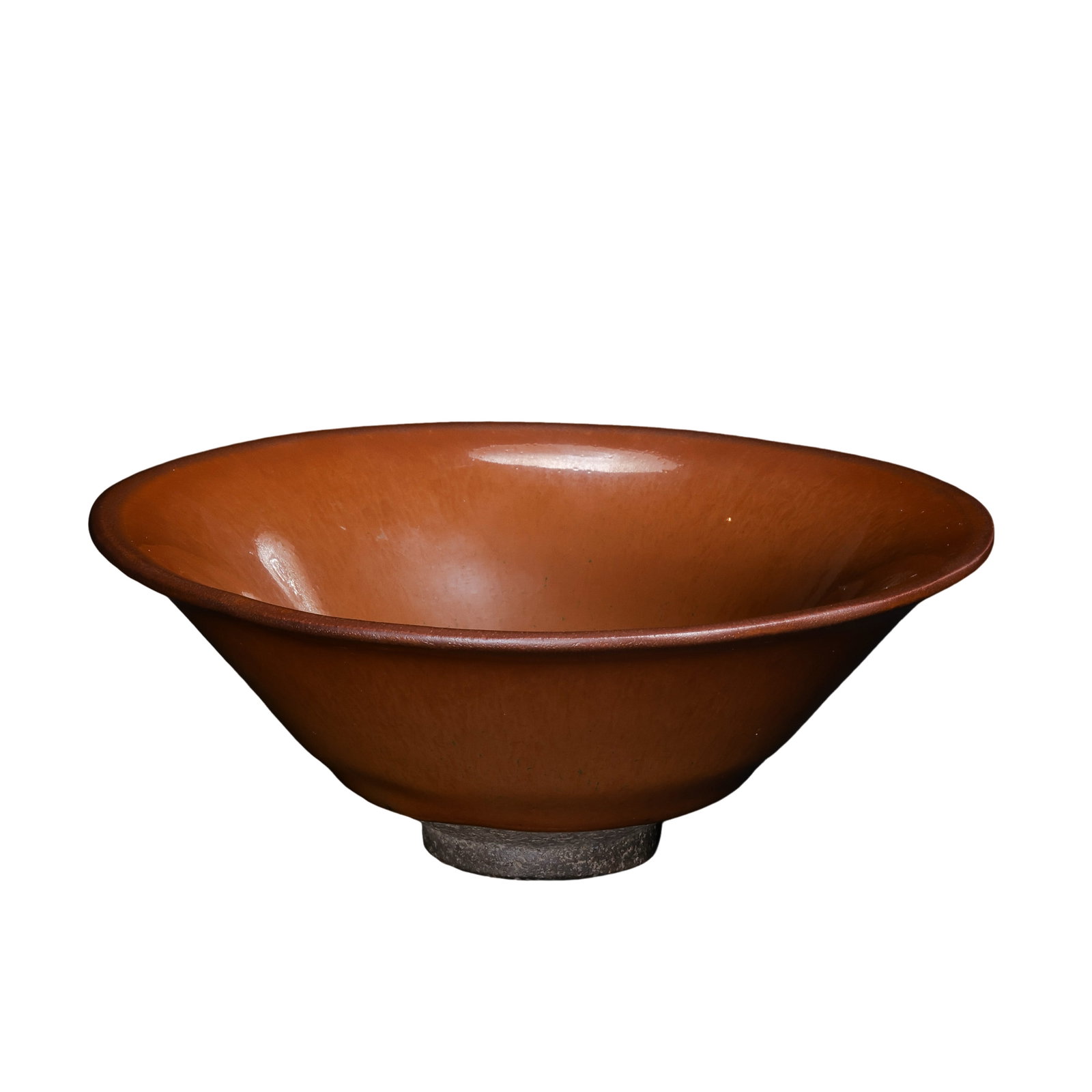 Song Dynasty Jian Kiln Persimmon?Red Glazed Conical Tea Bowl (10th?13th Century A.D.): Dimensions?Mouth Diameter 15cm (5.91 in), Height 5.8cm (2.28 in), 10th?13th Century A.D.Condition & Provenance?The bowl is completely intact without cracks, chips or modern restoration. Thick lustrous