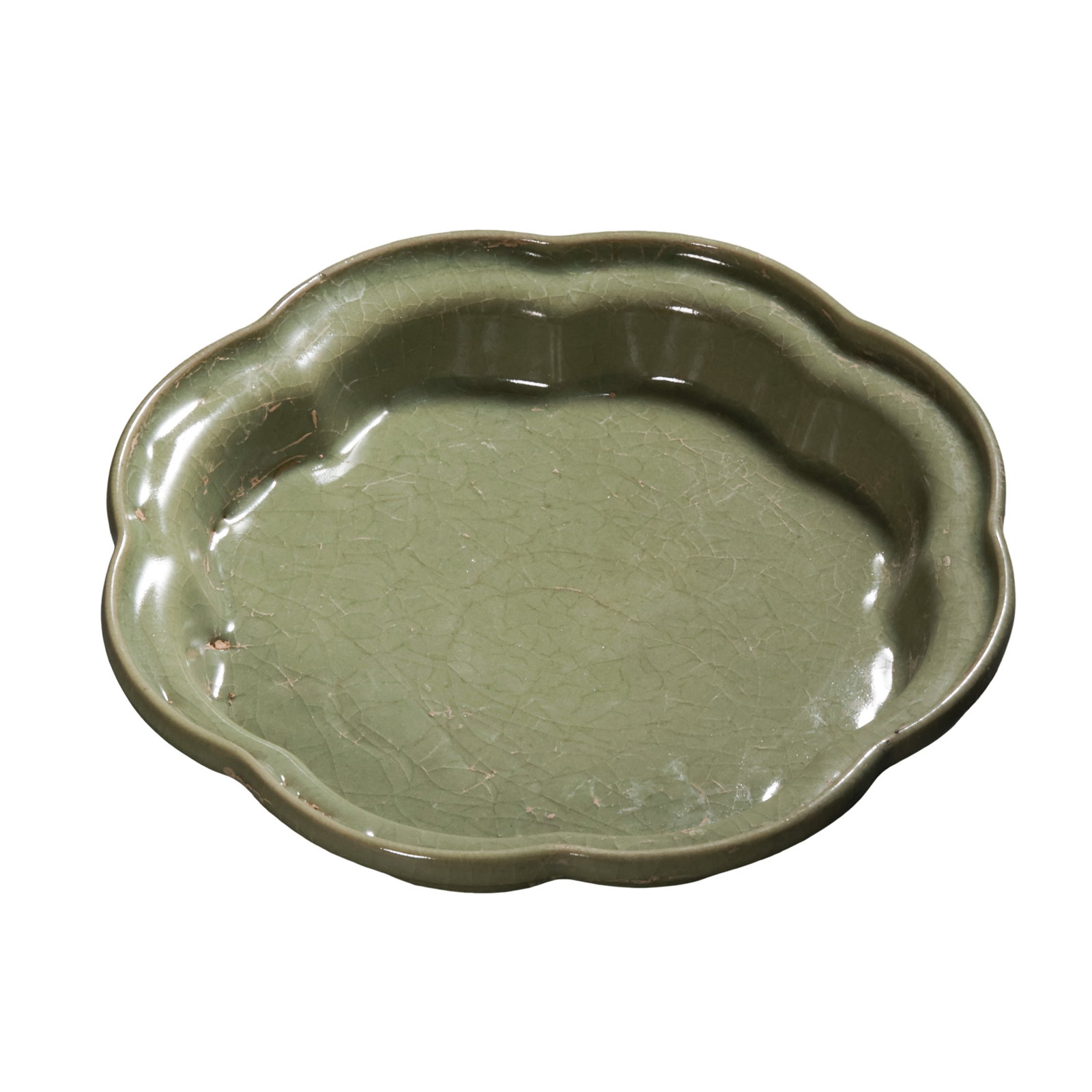 Yuan?Ming Dynasty Longquan Celadon Floral?Rim Washer (13th?17th Century A.D.) (1 of 8)
