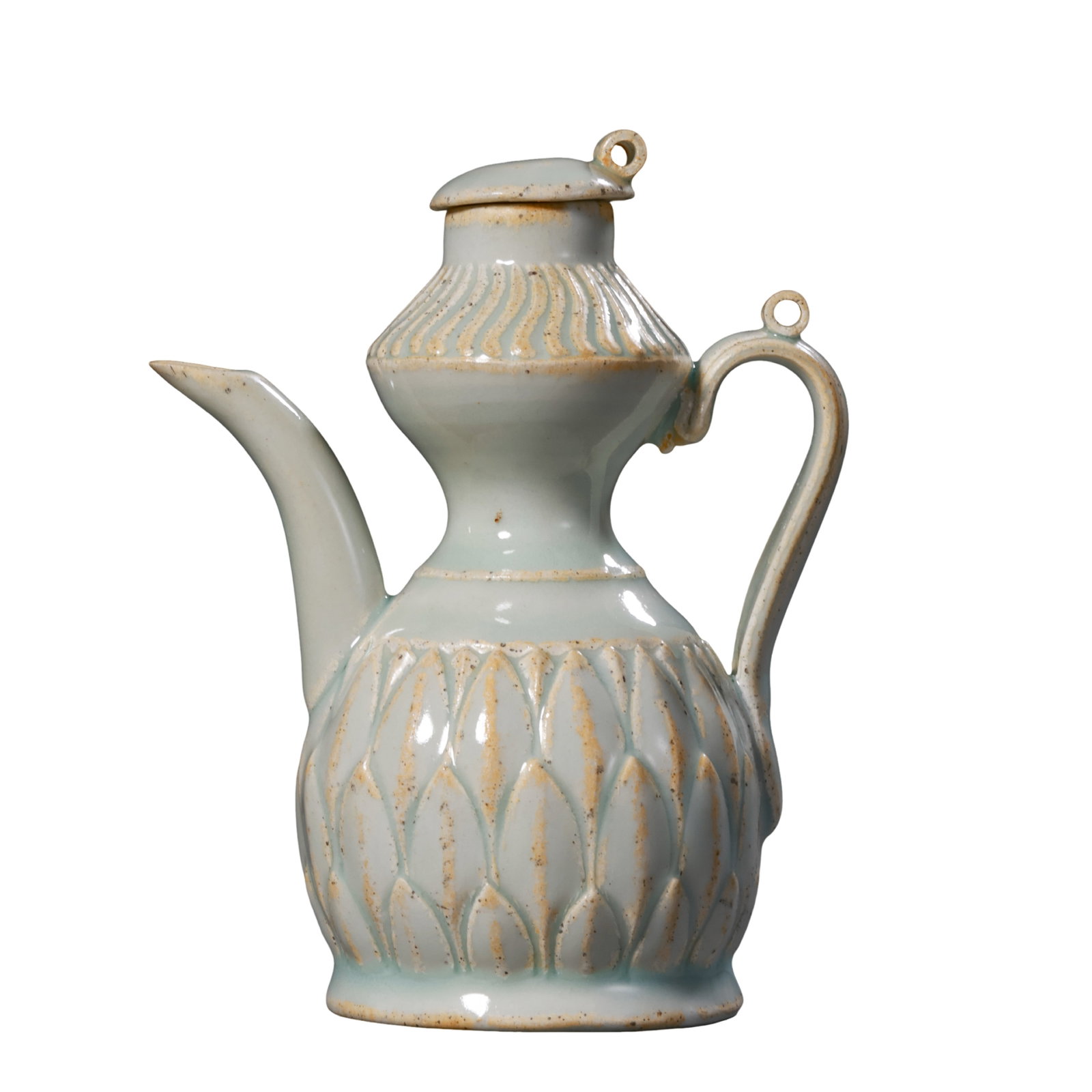 Song Dynasty Yingqing Celadon Relief Lotus Gourd-Shaped Ewer (10th-13th Century A.D.) (1 of 12)