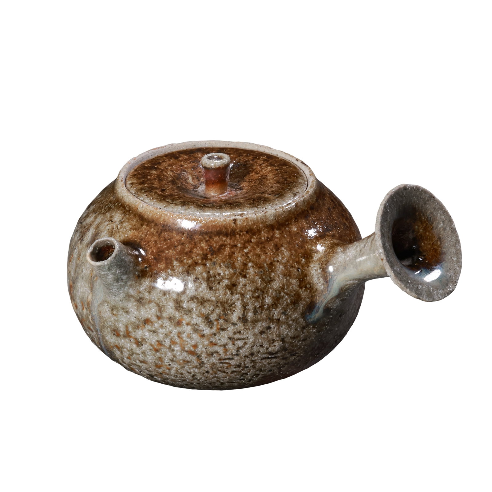 Modern Wood?Fired Kiln?Transformation Side?Handle Teapot (Kyusu), 20th Century A.D.: Dimensions?Overall width 10.6cm (4.17 in), overall height 5.5cm (2.17 in), 20th Century A.D.condition & Provenance?Entire set is original and intact. Body, lid, spout and side?handle are complete with