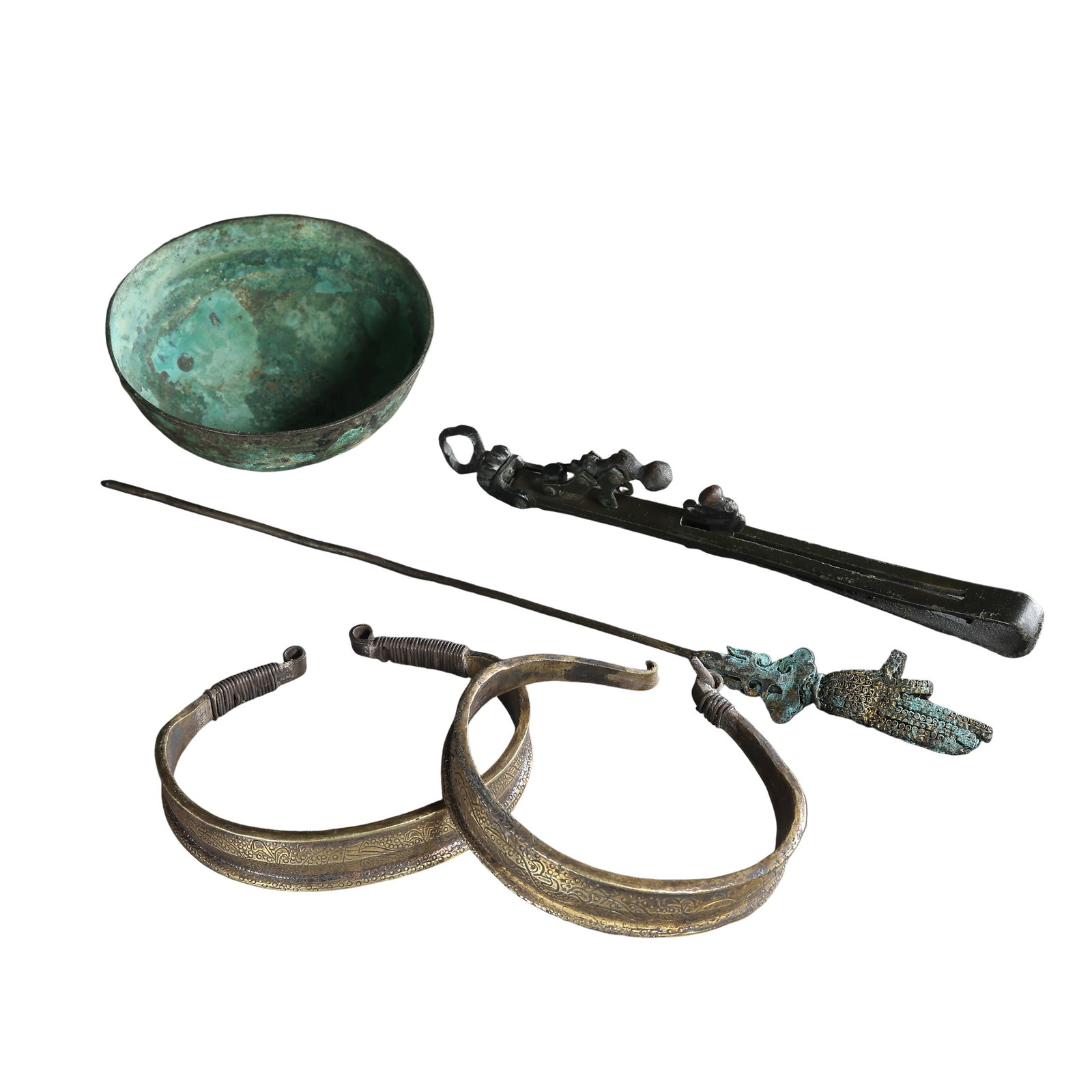 Liao?Jin Dynasty Group Of Gilt?Bronze Personal Adornments & Utensils,10th?13th (1 of 11)
