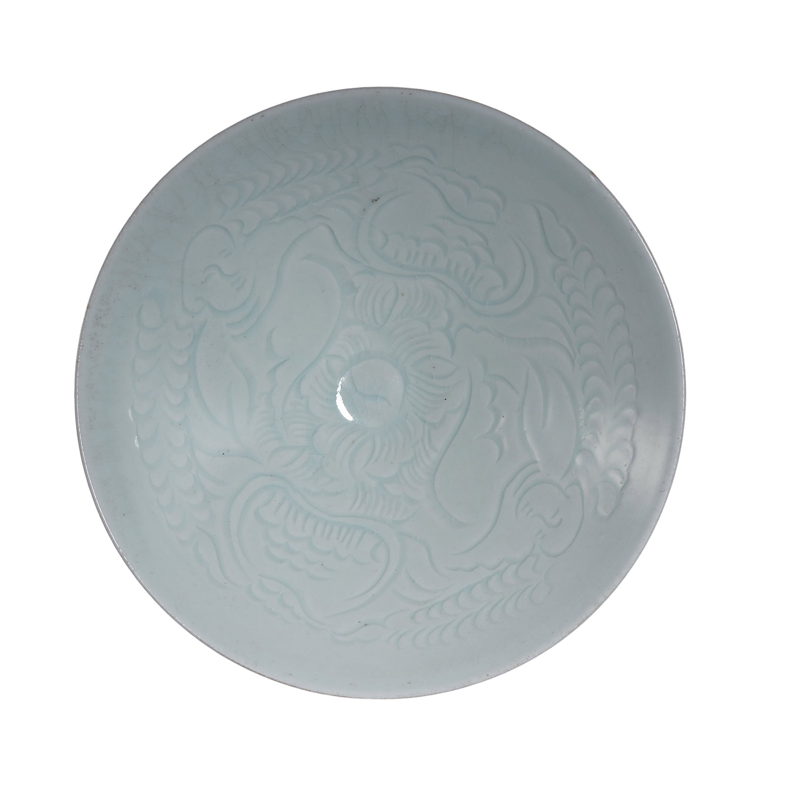 Southern Song Hutian Kiln Yingqing Glaze Carved Twin Boys Lotus Pattern Conical Bowl,12th-13th (1 of 11)