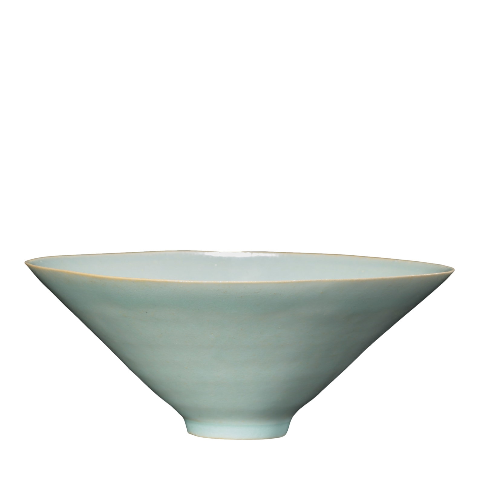 Song Dynasty,Hutian Kiln Yingqing Glazed Carved Intertwined Lotus Conical Bowl: Dimensions?Height 6.3 cm (2?1/2 in), Rim Diameter 16 cm (6?1/4 in), 12th?13th CenturyCondition & Provenance?Overall intact condition, minor age?related wear at rim, glaze preserved beautifully, few ti