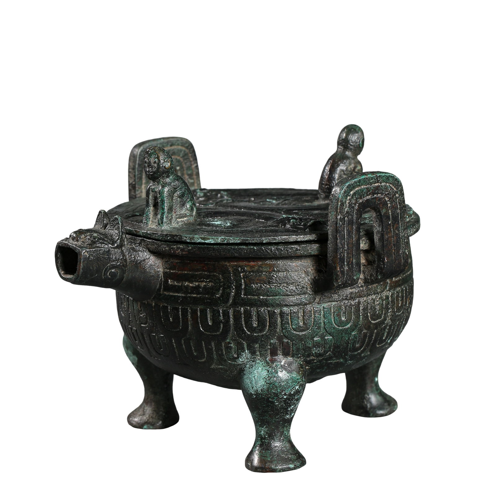 Western Zhou Dynasty Bronze He Vessel With Qugu Pattern, Animal?Head Spout And Three Hoof Feet (1 of 11)