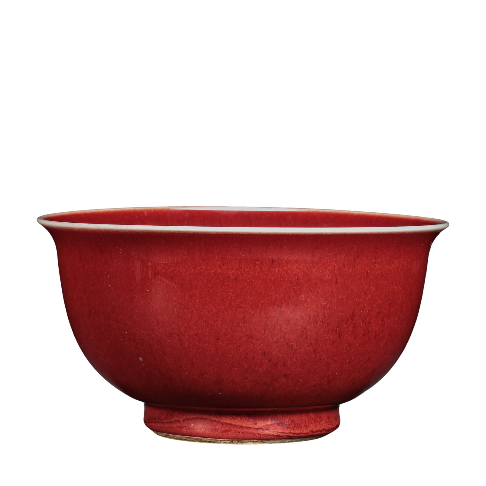 Qing Dynasty Kangxi Mark Langyao Red Glazed Large Bowl: Dimensions?Mouth diameter 18.5 cm (7.3 in), height 9.6 cm (3.8 in), Qing Dynasty (17th–18th Century CE)Condition & Provenance?The exterior bowl wall is fully intact without chips, deep cracks or res