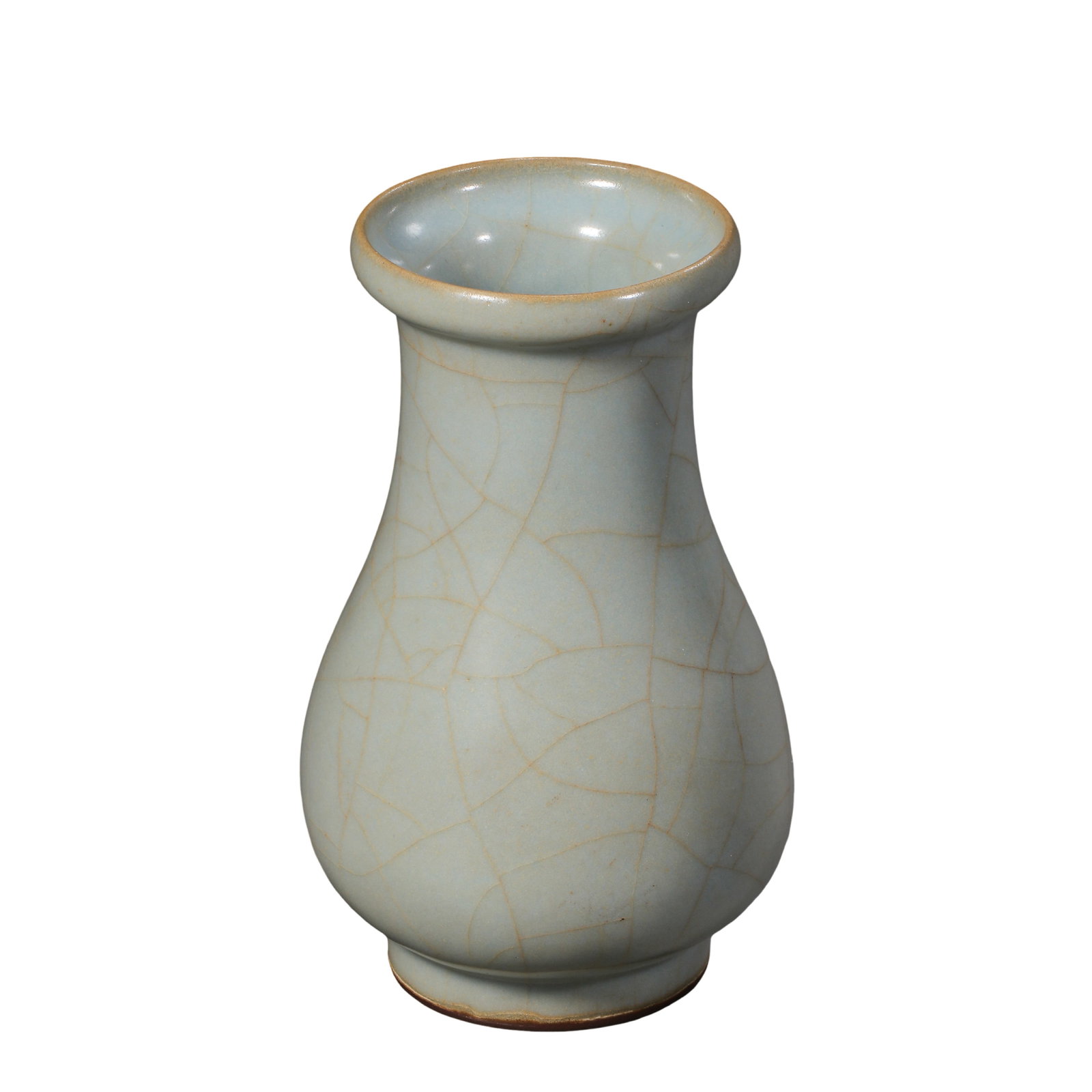 Song Dynasty Ru Kiln Sky-Celadon Glaze Flared Rim Vase,10th-13th Century: Measurements:Overall height 15.5 centimeters /6.10 inches,produced 10th–13th CenturyCondition & Provenance:The vase is fully intact with zero cracks,chips or restorations.The whole surface is covere