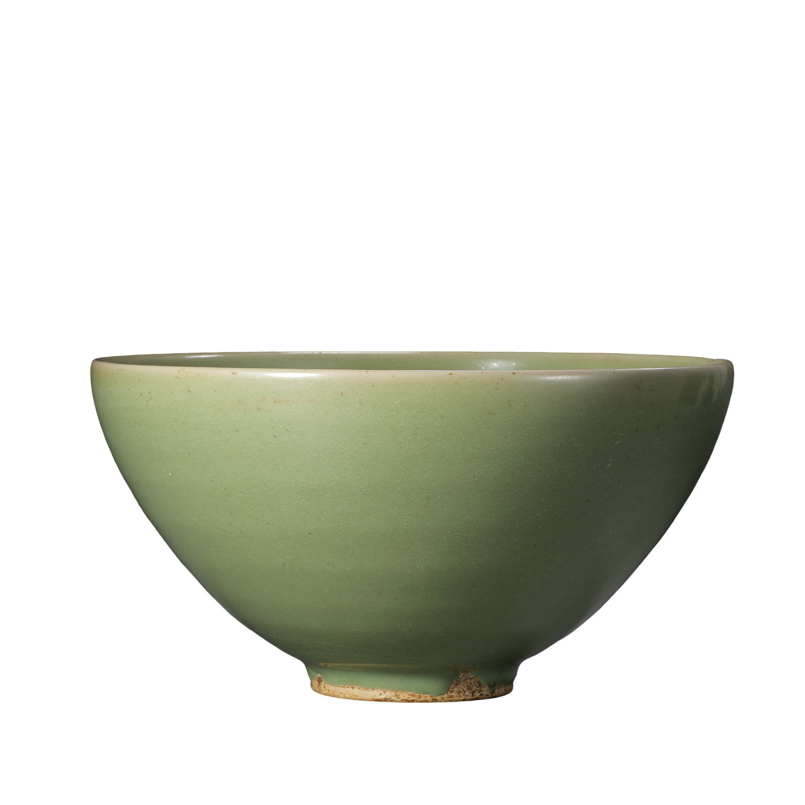 Yuan Dynasty Longquan Kiln Plum Green Glaze Carved Lotus Giant Conical Bowl,14th Century: Measurements:Mouth diameter 24.2 centimeters /9.53 inches,Height 12.5 centimeters /4.92 inches,produced 14th CenturyCondition & Provenance:The bowl is fully intact without cracks,chips or restorations