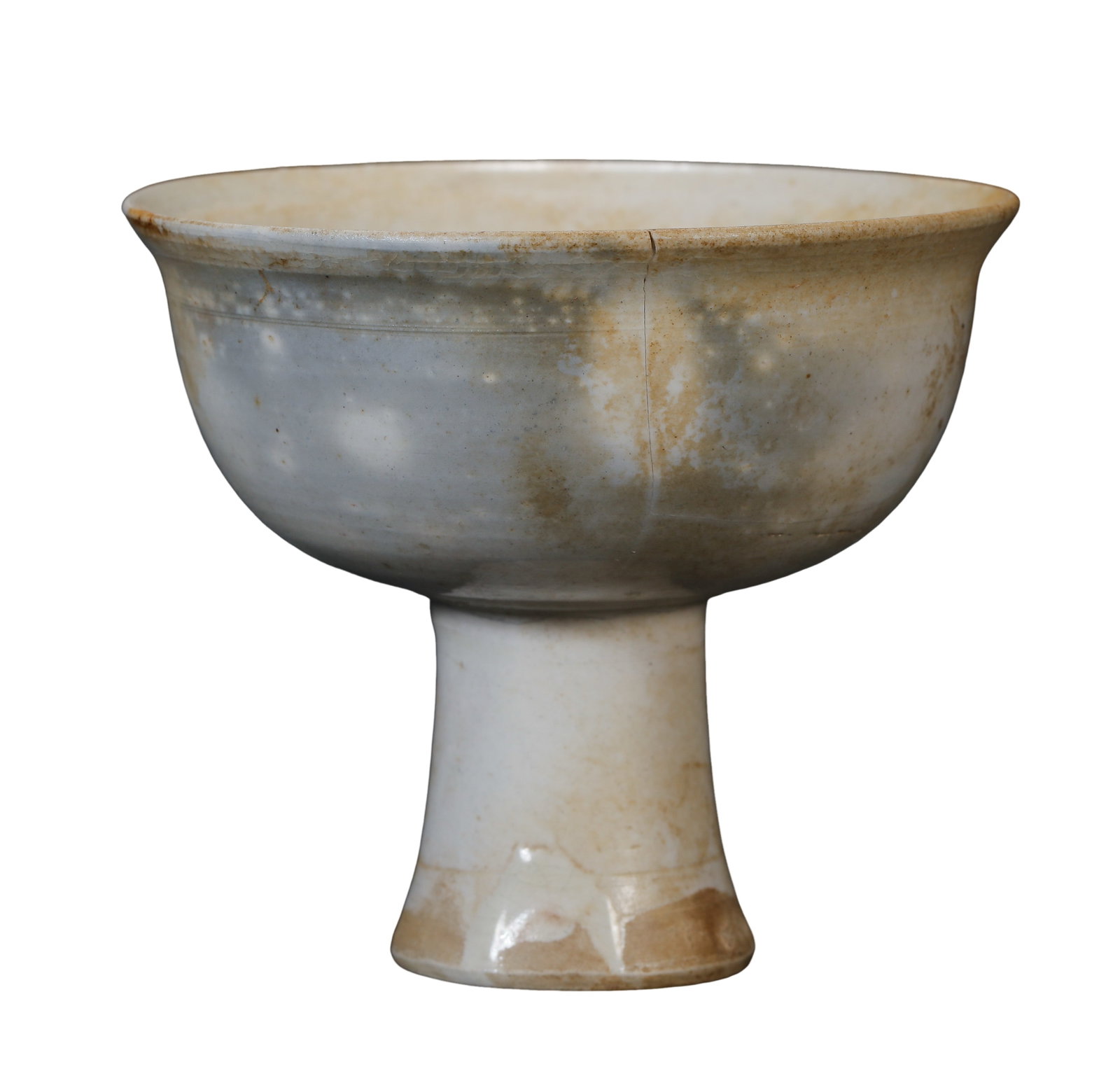 Yuan Dynasty White Glazed Stem Cup,14th Century (1 of 5)