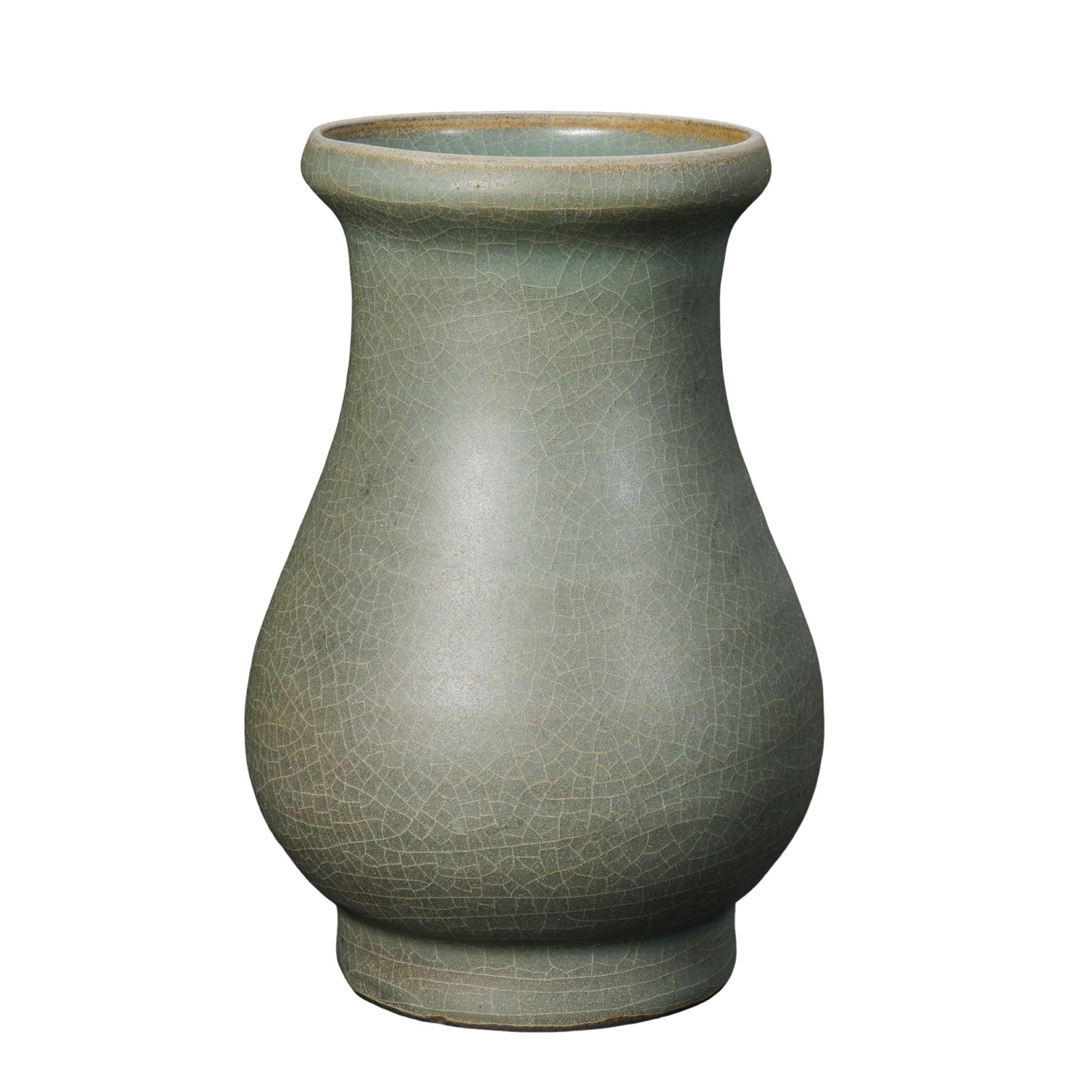Song Longquan Kiln Celadon Crackle Glaze Pipa Vase,13th?14th Century: Measurements:Overall height 14 cm / 5.51 inches, mouth diameter 7.3 cm / 2.87 inches,13th?14th Century Song-Yuan TransitionCondition & Provenance:The vase is fully intact with no cracks, chips or rest