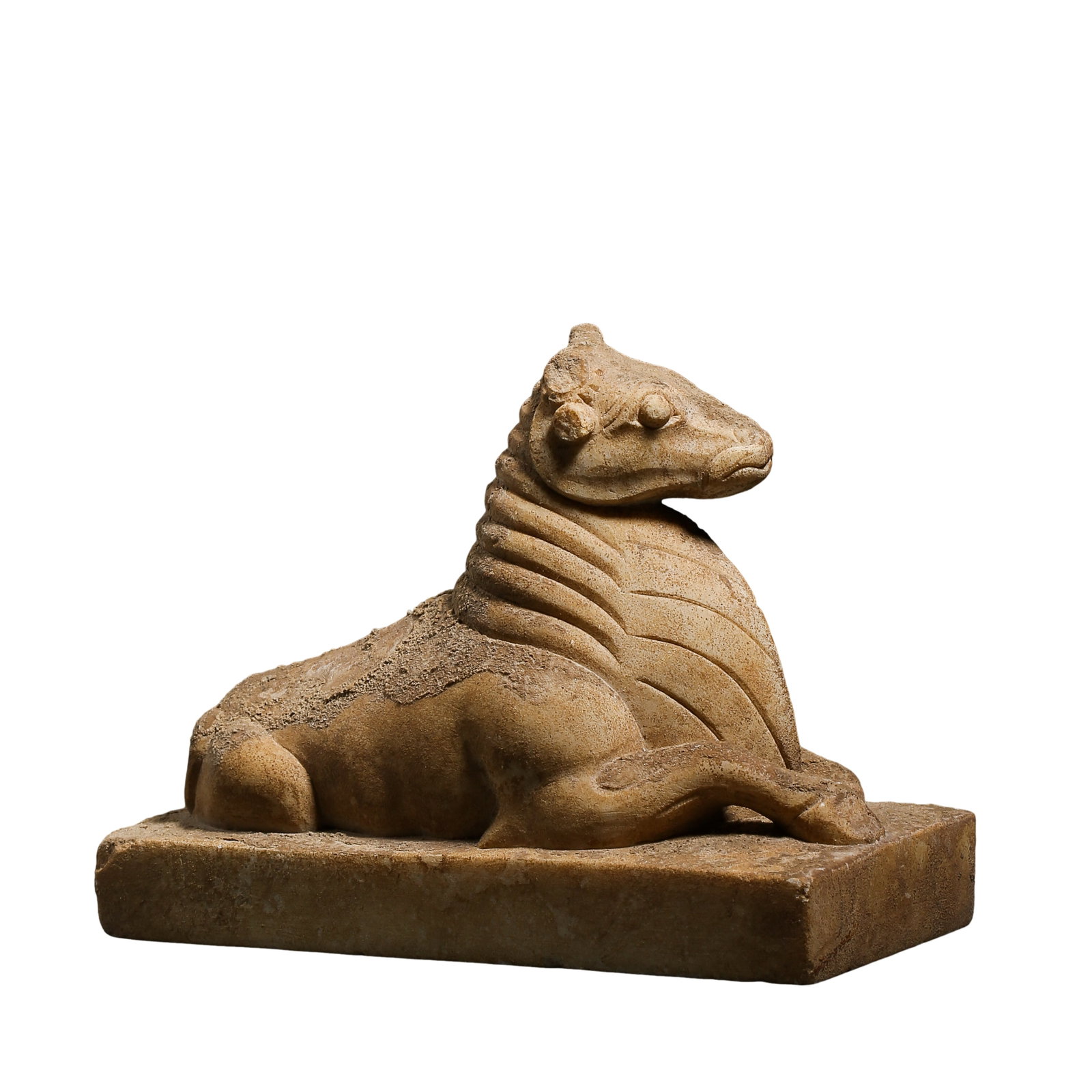 Tang Dynasty,Blue?Stone Ram Zun Vessel: Dimensions:Length 13.7cm (5.39in),Width 5.7cm (2.24in),Height 10.2cm (4.02in),Weight 817gCondition & Provenance:The whole ram zun is well preserved with dense solid bluestone material.The surface carr