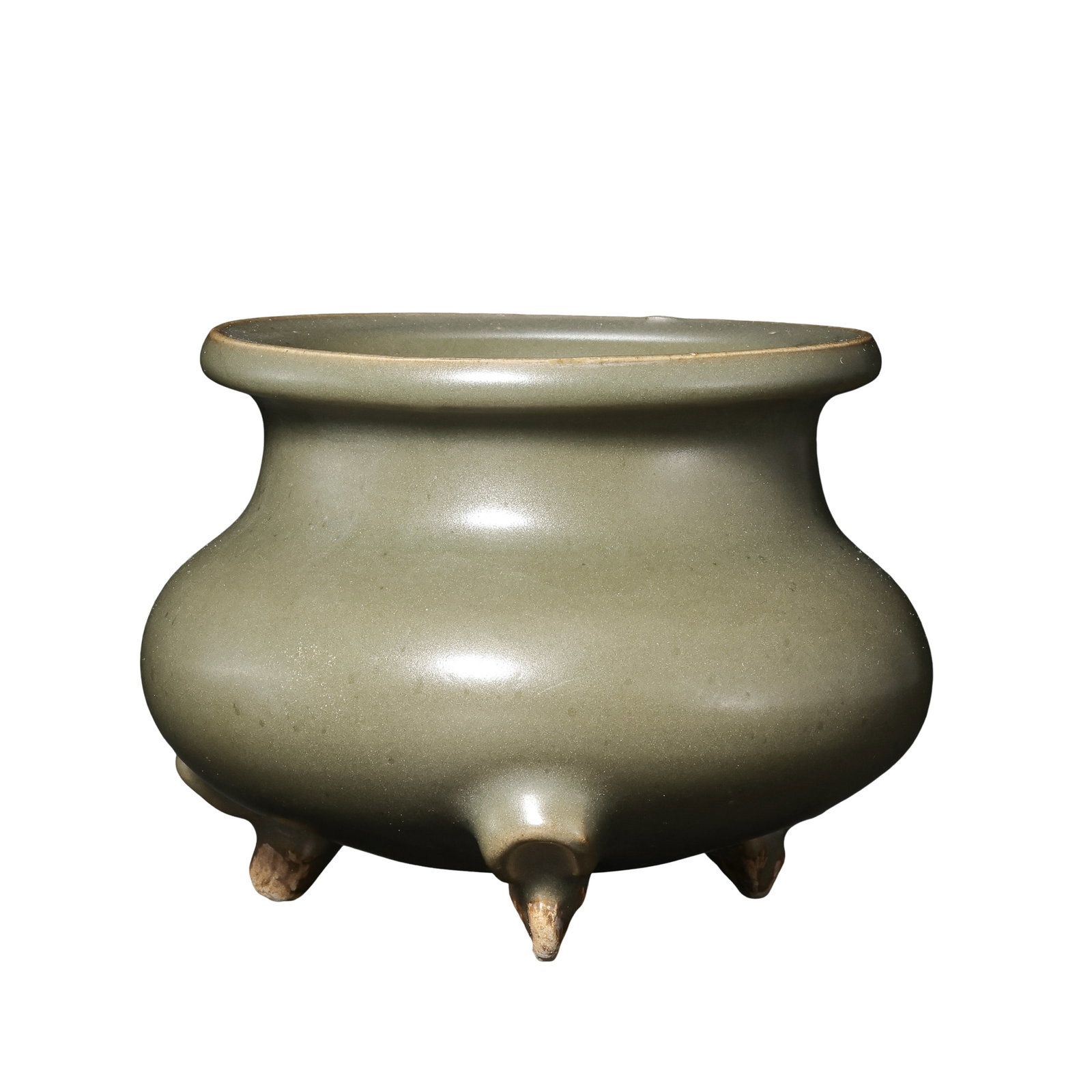Song Dynasty Longquan Celadon Ge-Style Tripod Censer,Song Dynasty,10thâ€“13th Century: Measurements:Overall height 8.5 cm / 3.35 inches, Song Dynasty from 10th to 13th Centurycondition & Provenance:The whole vessel is intact with no penetrating cracks or large chips, only one tiny shall